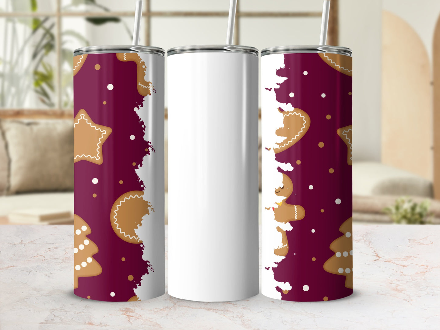 Festive Gingerbread Print Insulated Tumbler Product