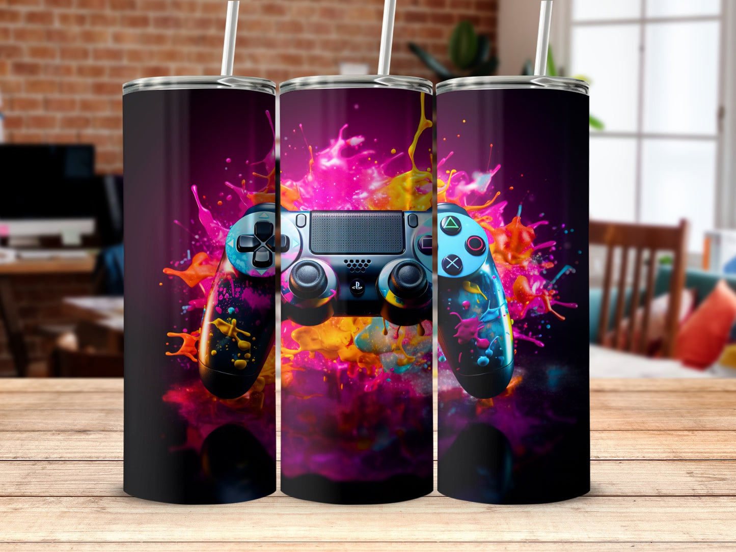 Vibrant Gaming Controller Art Design on a sleek product