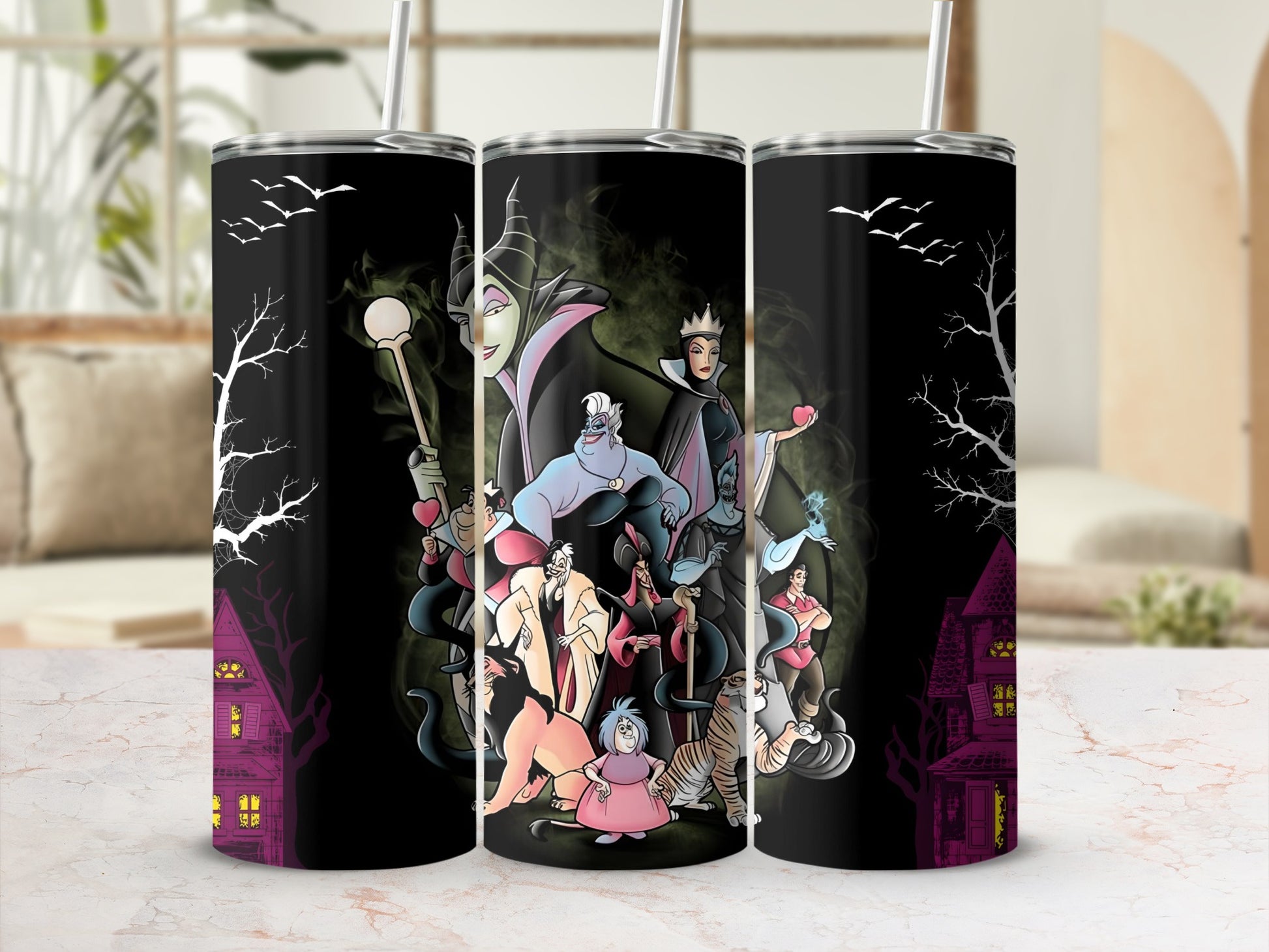 Halloween Villains Themed Insulated Tumbler Cup