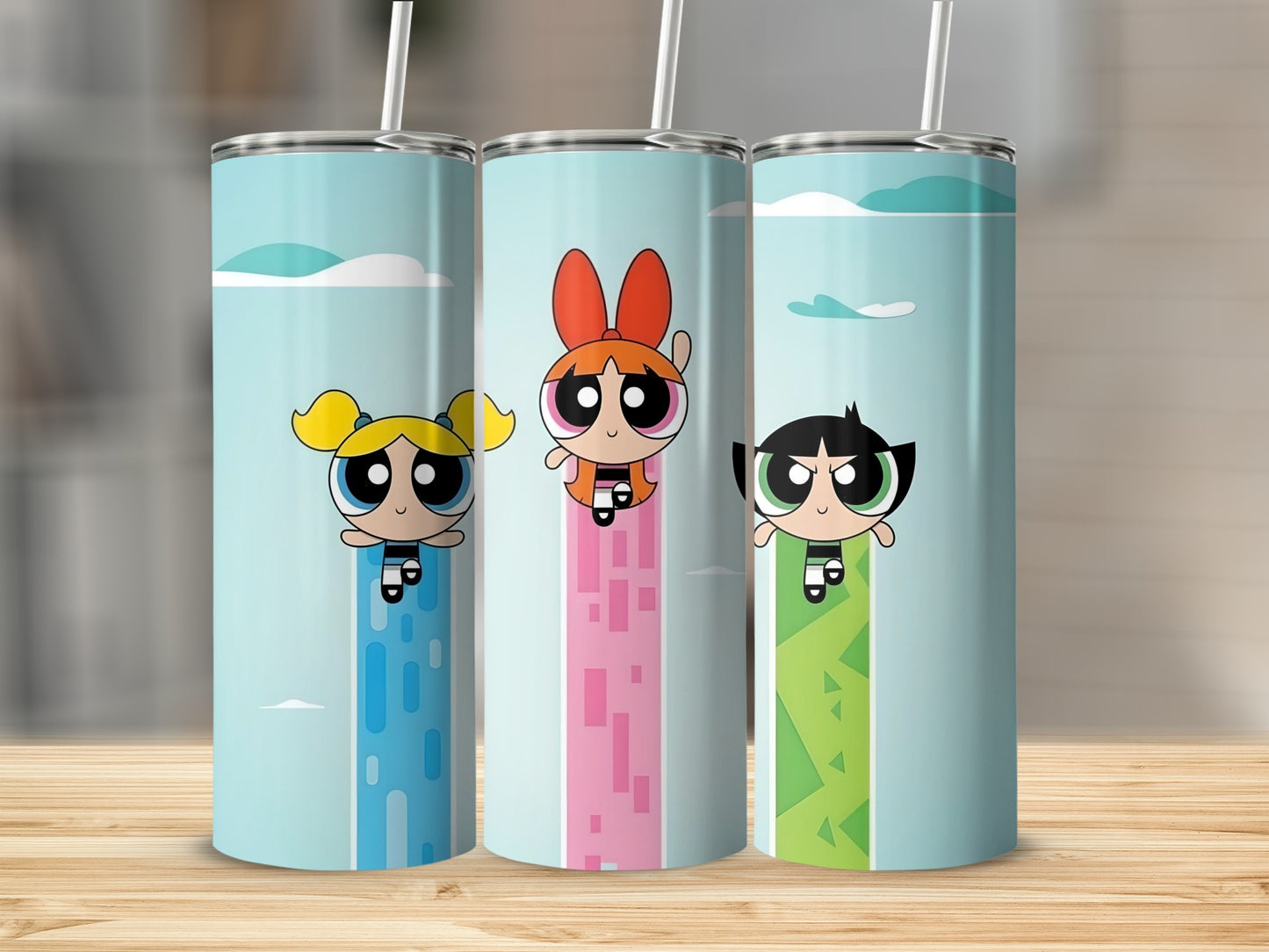 Powerpuff Girls Trio Design Stainless Steel Tumbler