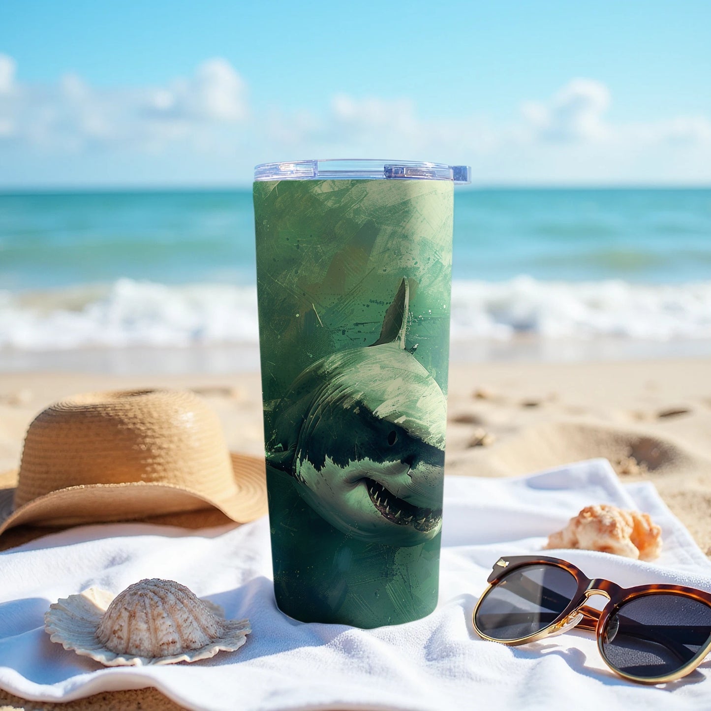 Ocean Hunter Shark Graphic Design Tumbler Hydration product type