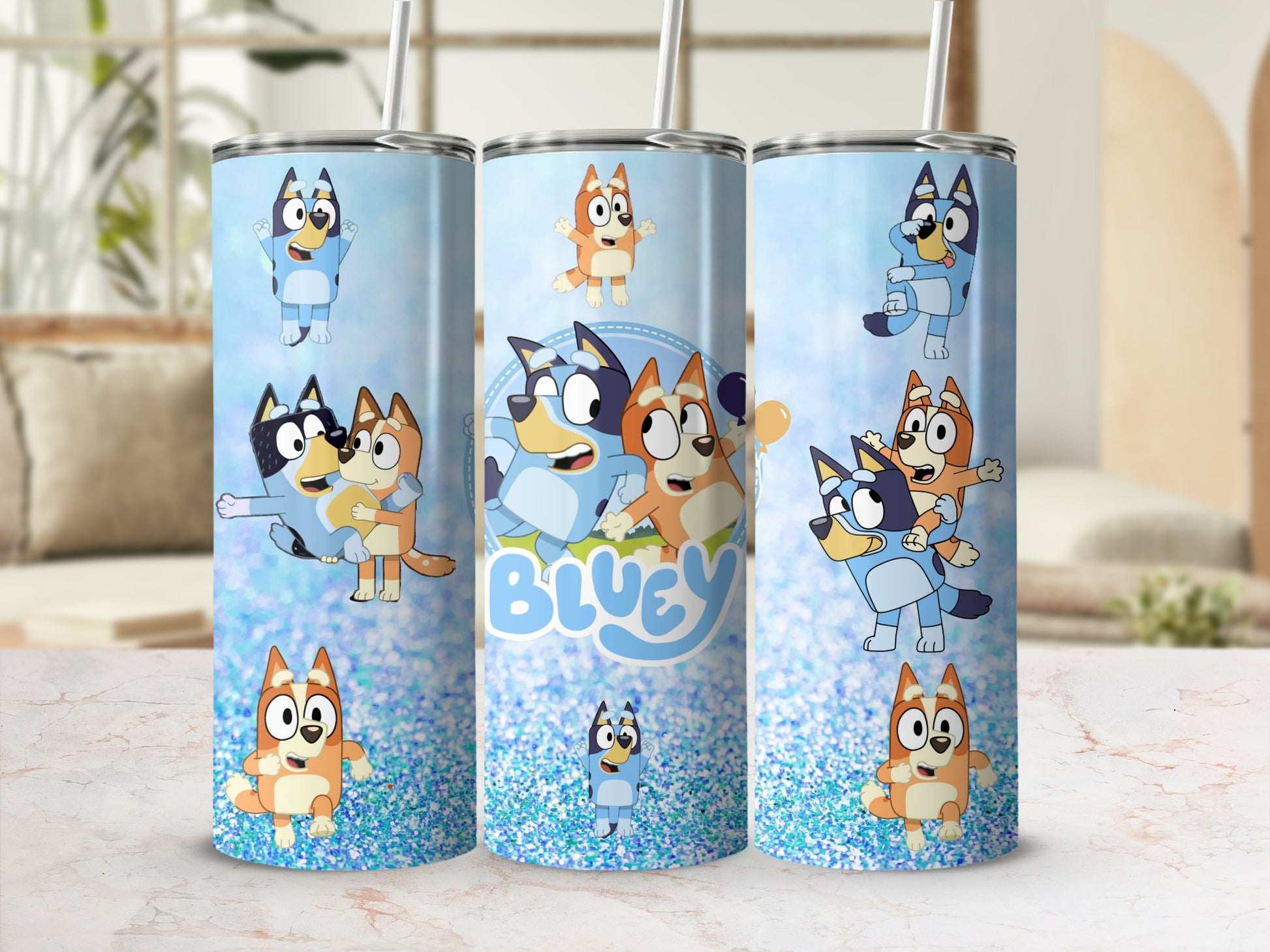 Bluey Characters Themed Tumbler Cup for Kids