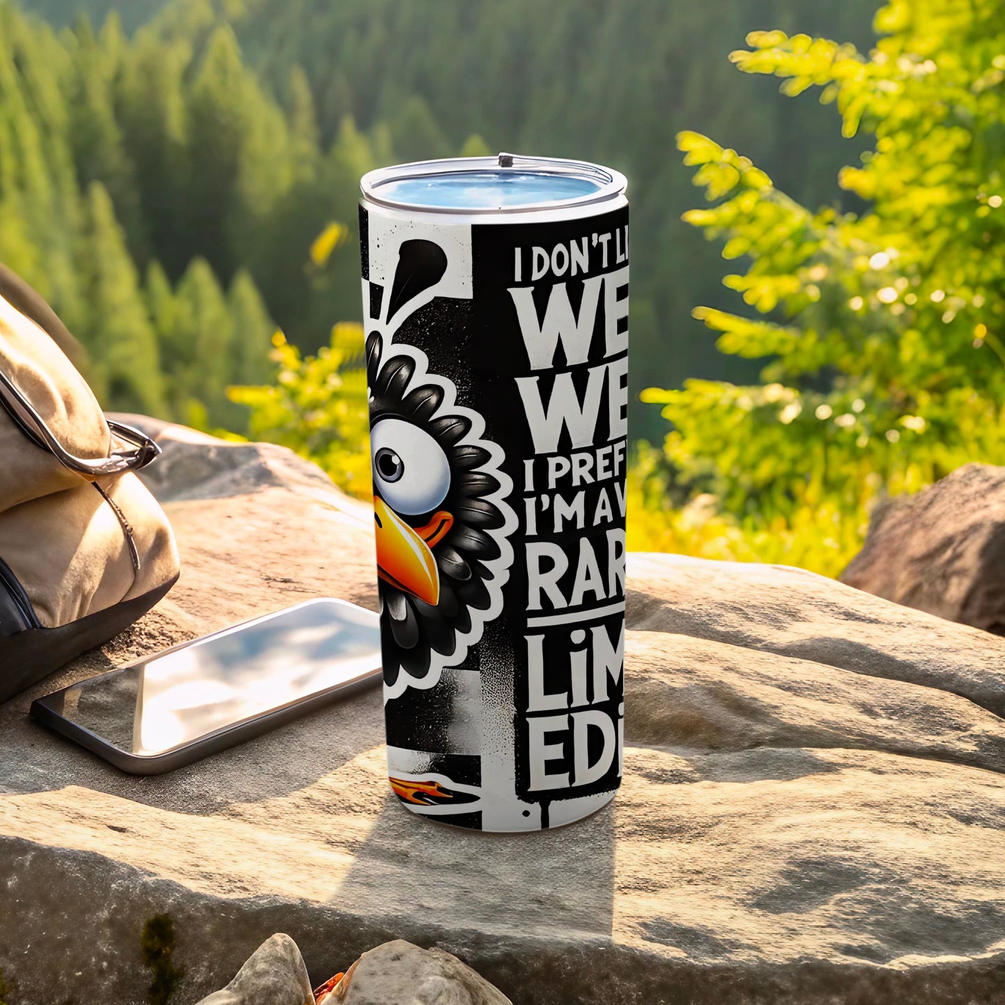 Quirky Bird Rare Limited Edition Statement Tumbler product type
Tumbler, Insulated Bottle, Cartoon Bird, Quirky Design, Humorous Quote, Black White, Graphic Print, Rare Edition, Limited Edition, Unique Gift, Funny Statement, Sarcastic Mug, Novelty Drinkware, Travel Mug, Beverage Holder, Outdoor Gear, Custom Design, Statement Piece, Drink Bottle, Bird Art