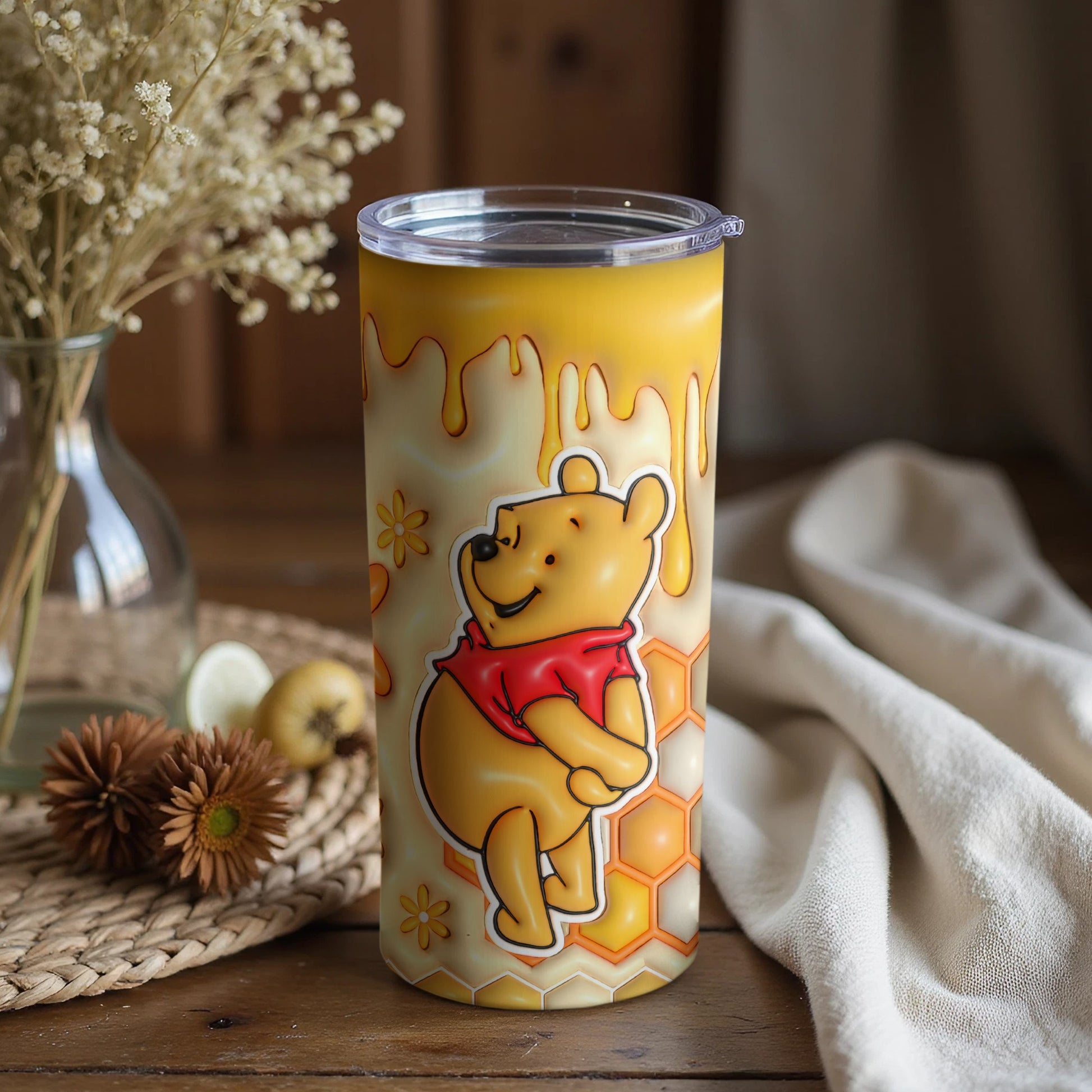 Honey Dripping Bear Design Travel Tumbler