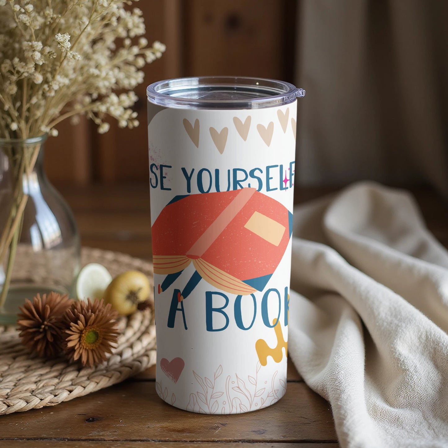 Choose Yourself A Book Tumbler with Cute Design