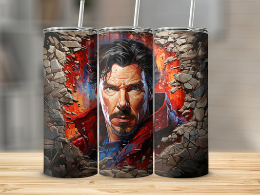 Vibrant art design tumbler featuring powerful character