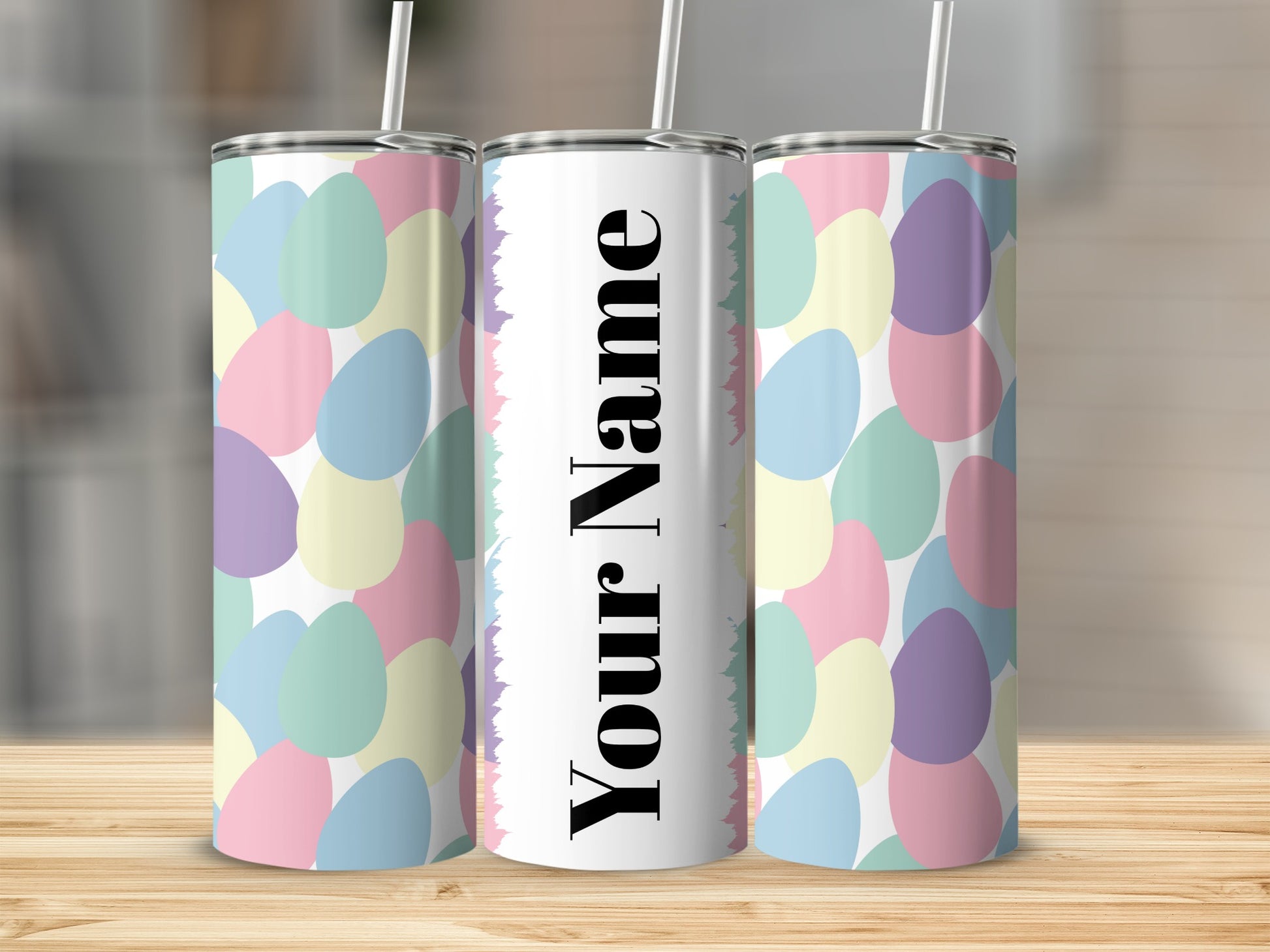 Personalized Pastel Easter Eggs Custom Tumbler