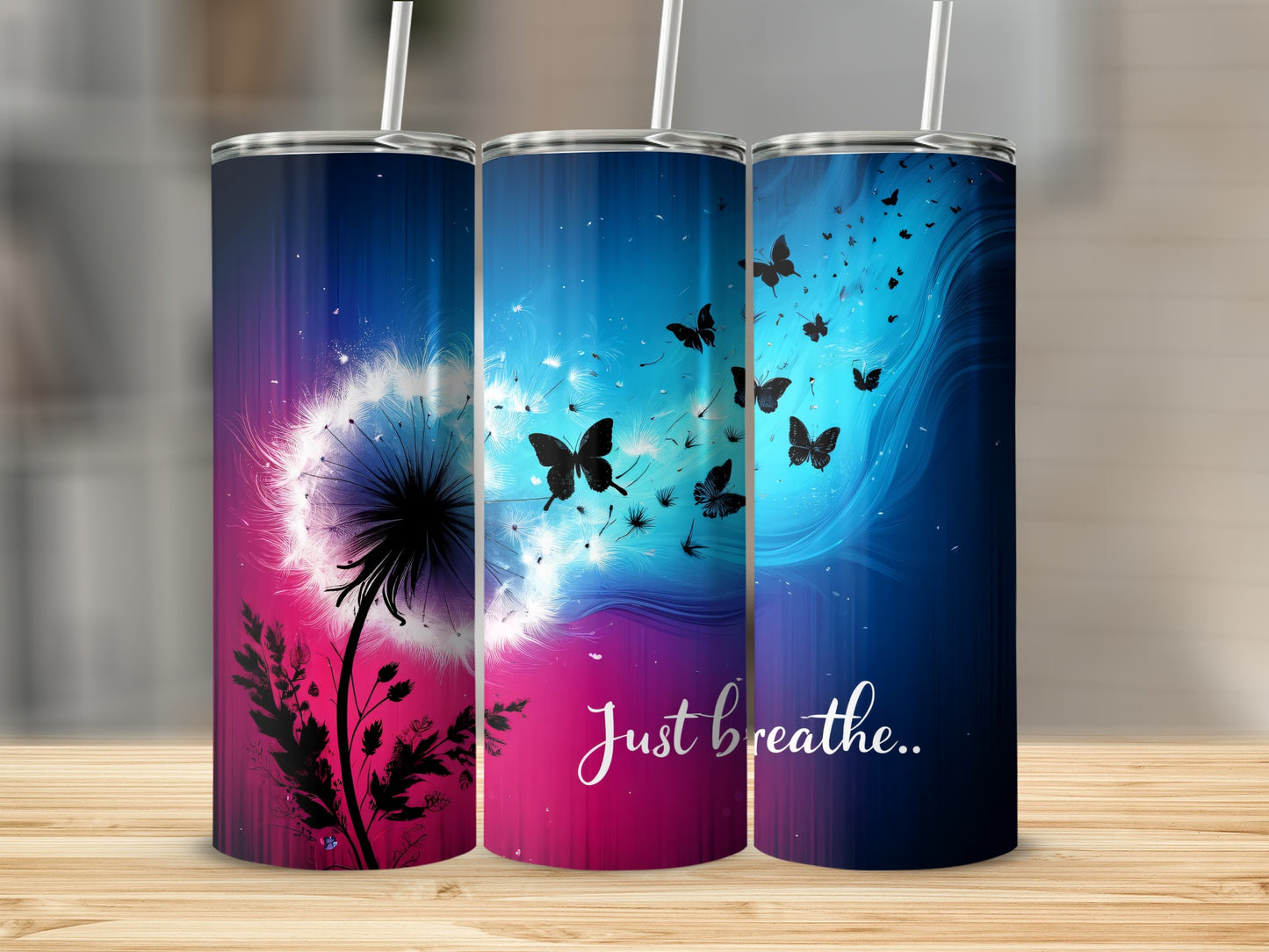 Dandelion Butterfly Ombre Design Just Breathe product type