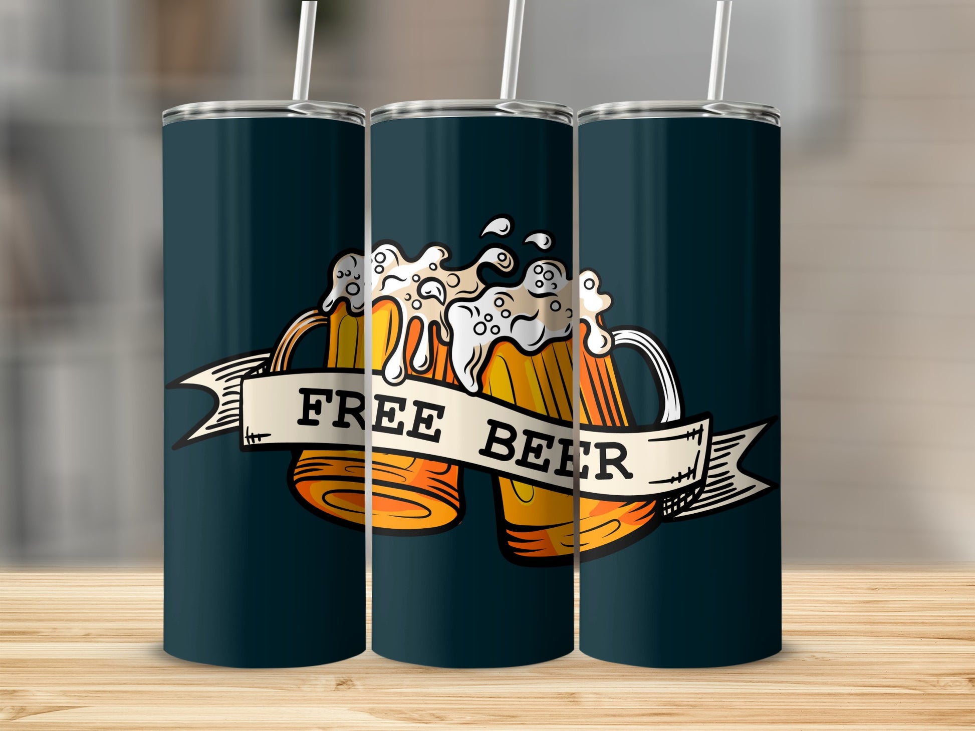 Free Beer Design on Dark Background Product