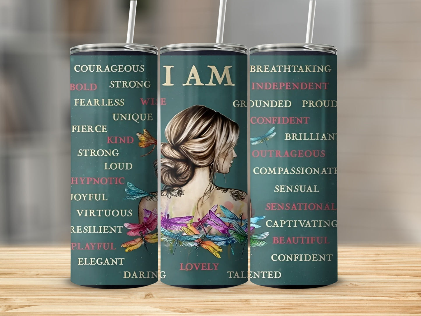 I Am Bold Strong Fearless Unique Fierce Skinny Tumbler