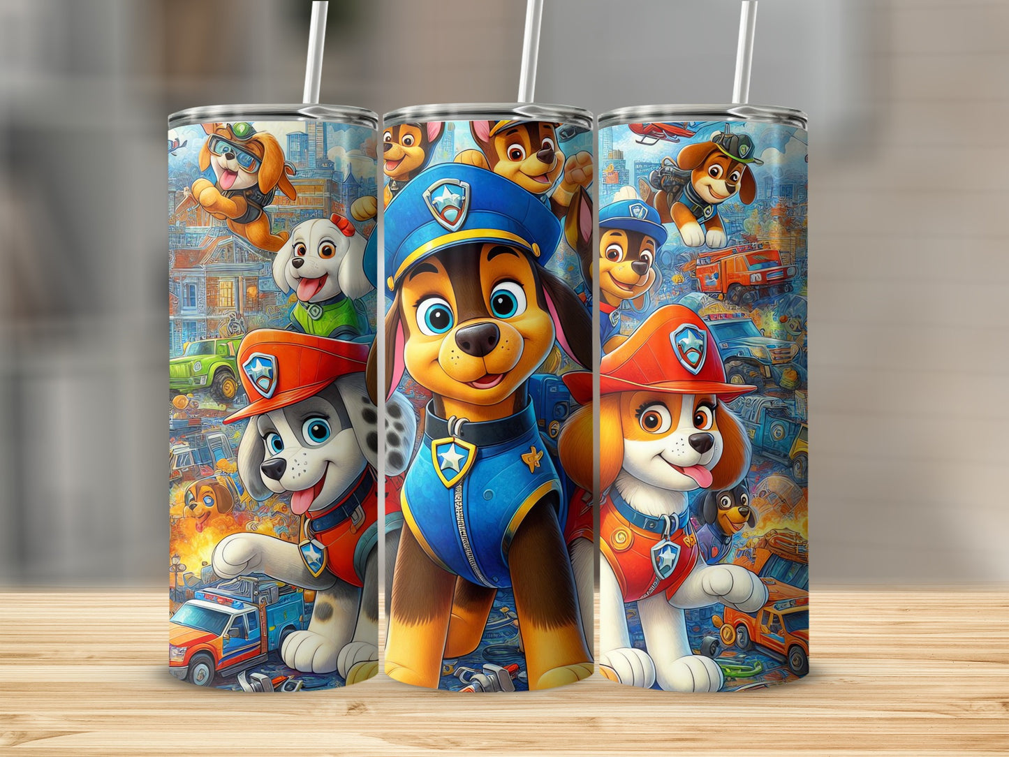 Colorful Adventure Cartoon Characters Tumbler for Kids
