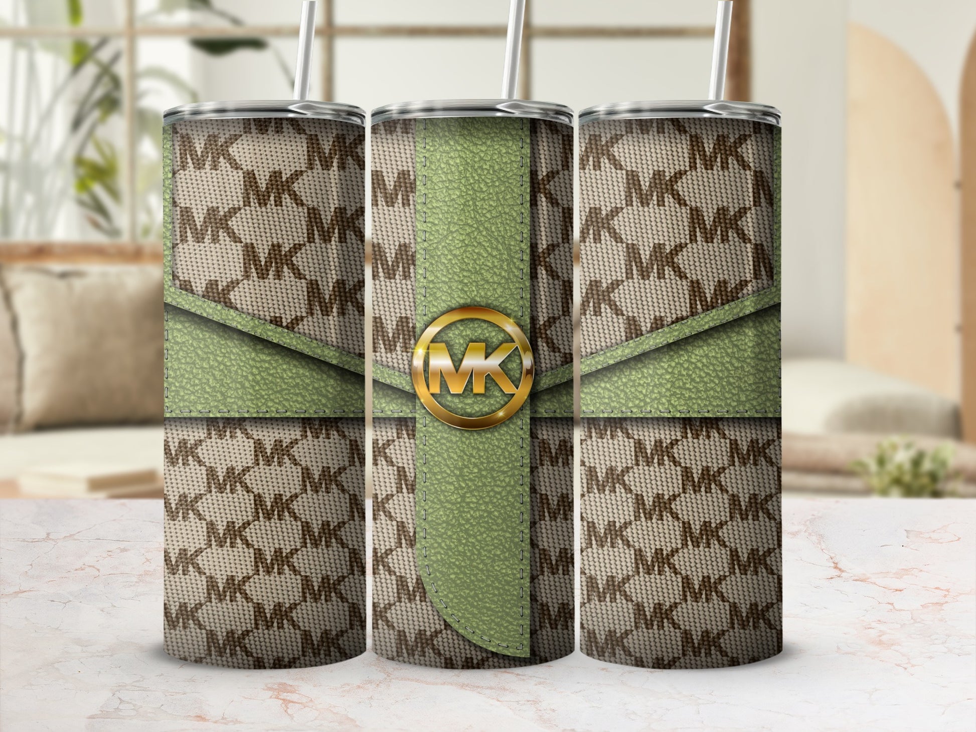 Stylish Designer Patterned Drink Tumbler with Lid