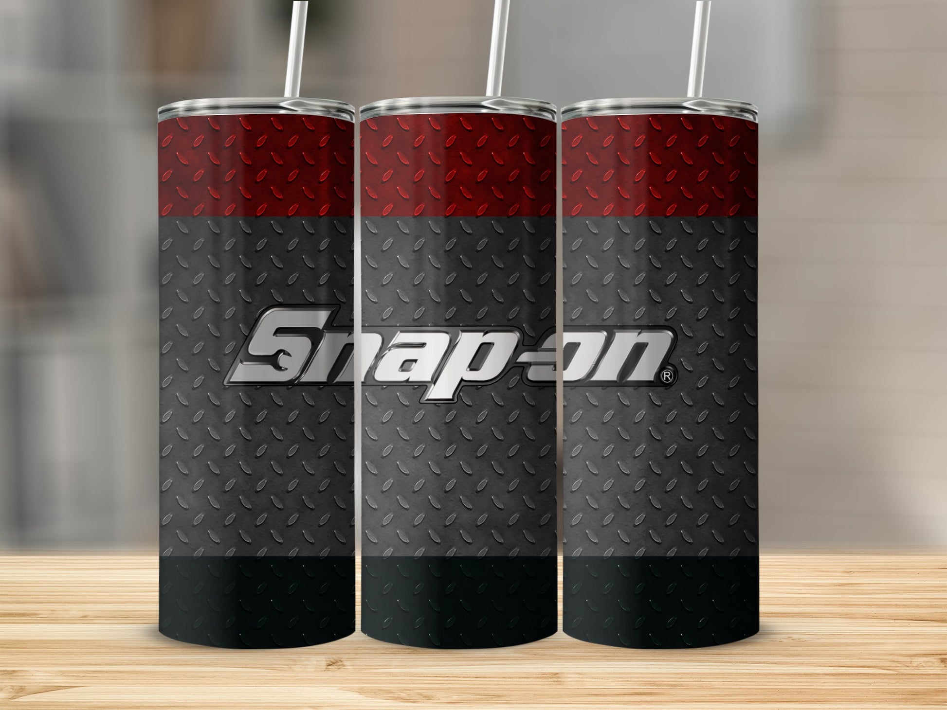 Snap-on Red Black Diamond Plate Tumbler product type
