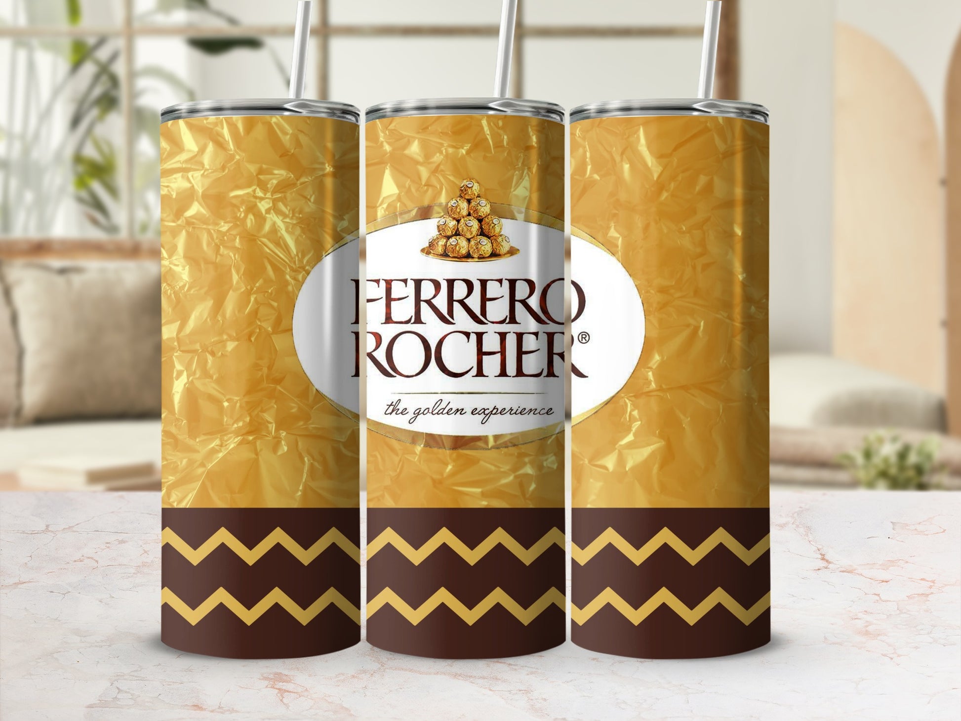 Ferrero Rocher inspired Golden Foil Tumbler the golden experience product type