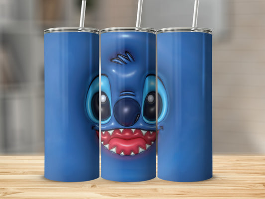 Animated Blue Character Tumbler Design Trendy Cup