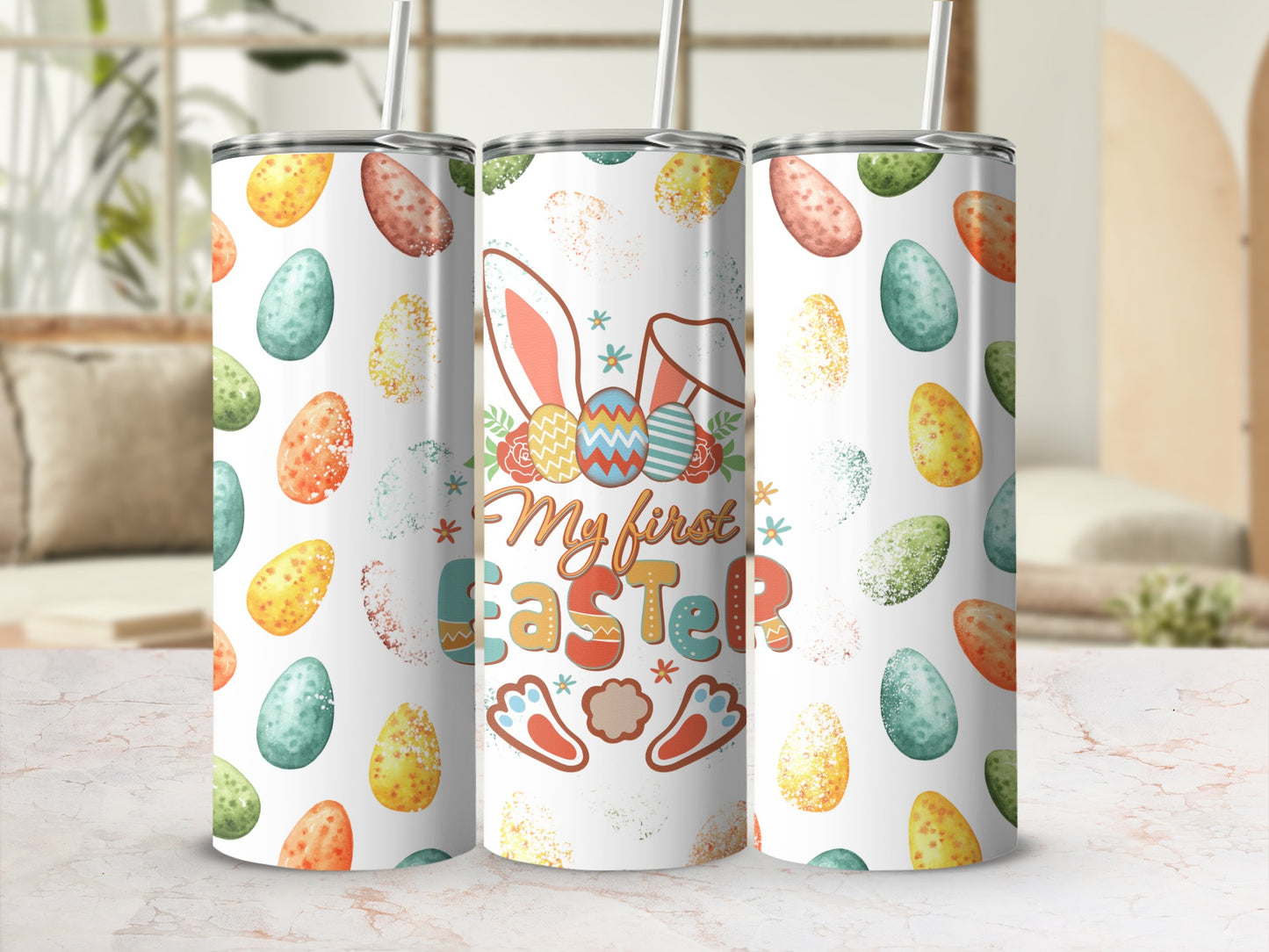 My first Easter bunny ears eggs skinny tumbler product type