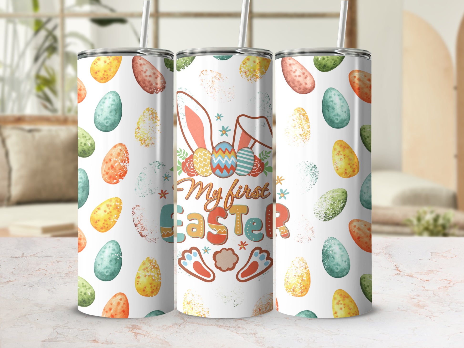 My first Easter bunny ears eggs skinny tumbler product type