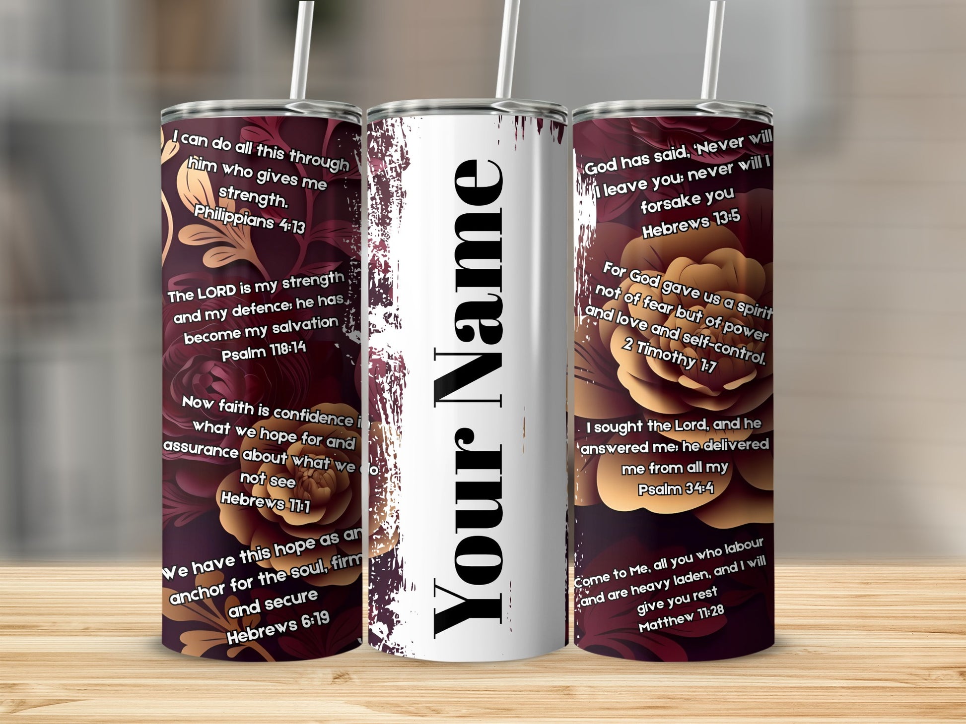 Inspirational Bible Verse Customizable Tumbler Cup