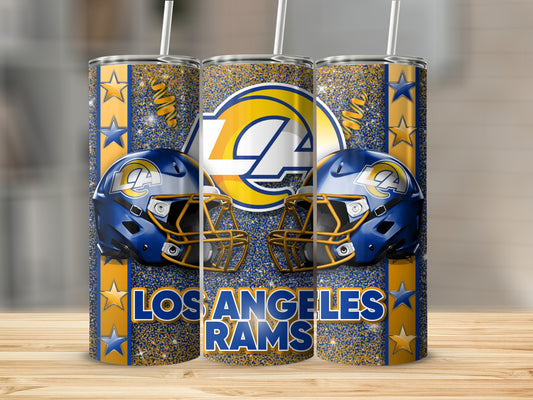Los Angeles Rams Team Helmets Blue and Gold Design Tumblers