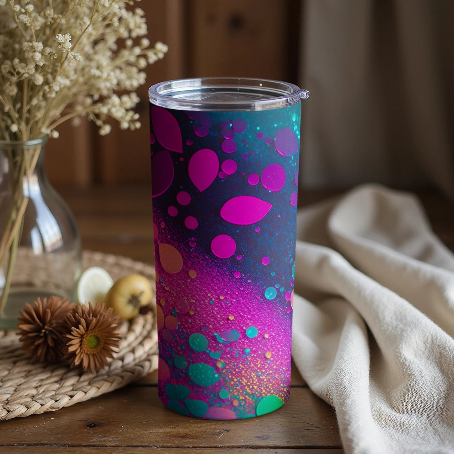 Abstract Colorful Bubbles in Space Travel Mug