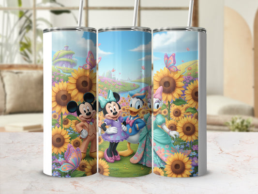 Vibrant Character Tumbler with Sunflower Design Tumbler