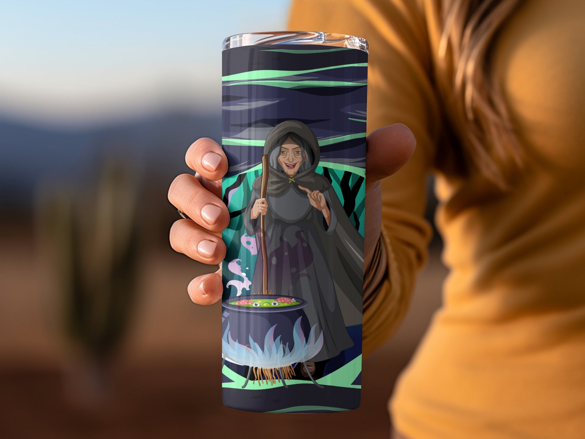 Enchanting Witch with Cauldron Art Tumbler