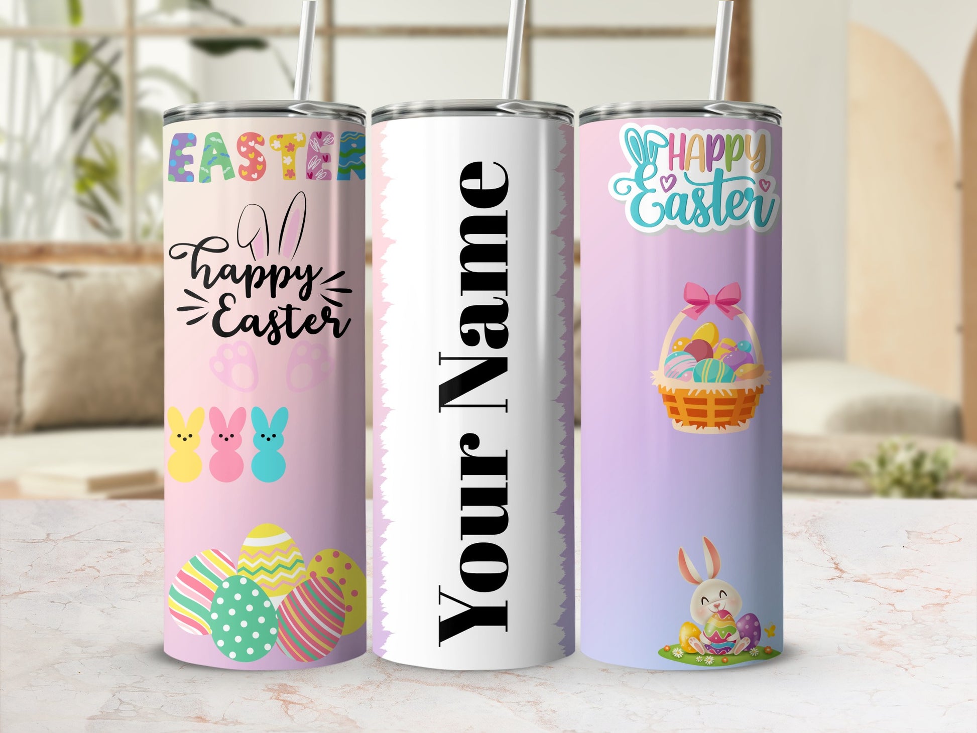 Personalized Happy Easter Themed Tumbler Cup