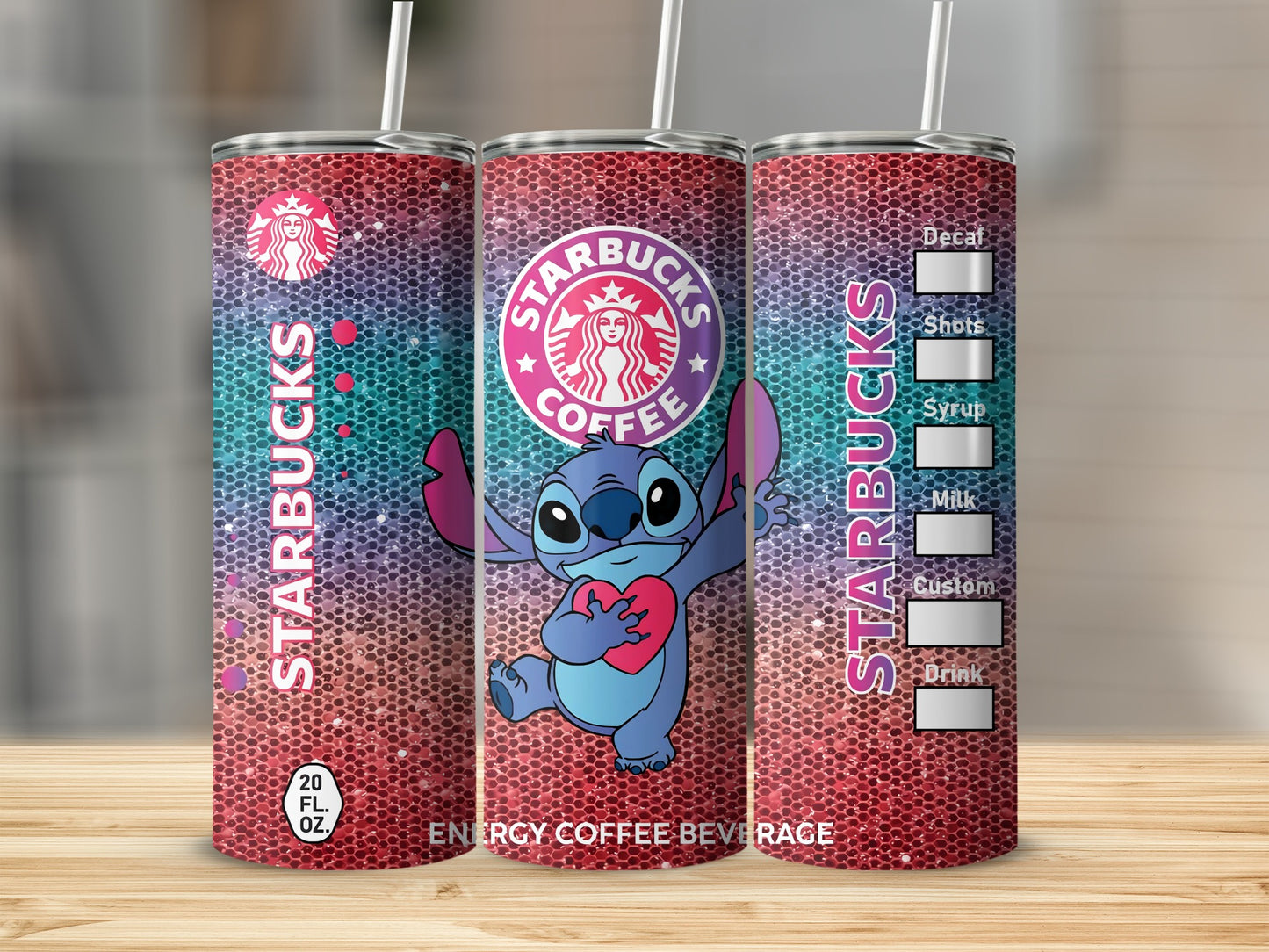 Starbucks Coffee Stitch Customizable Energy Beverage Can
