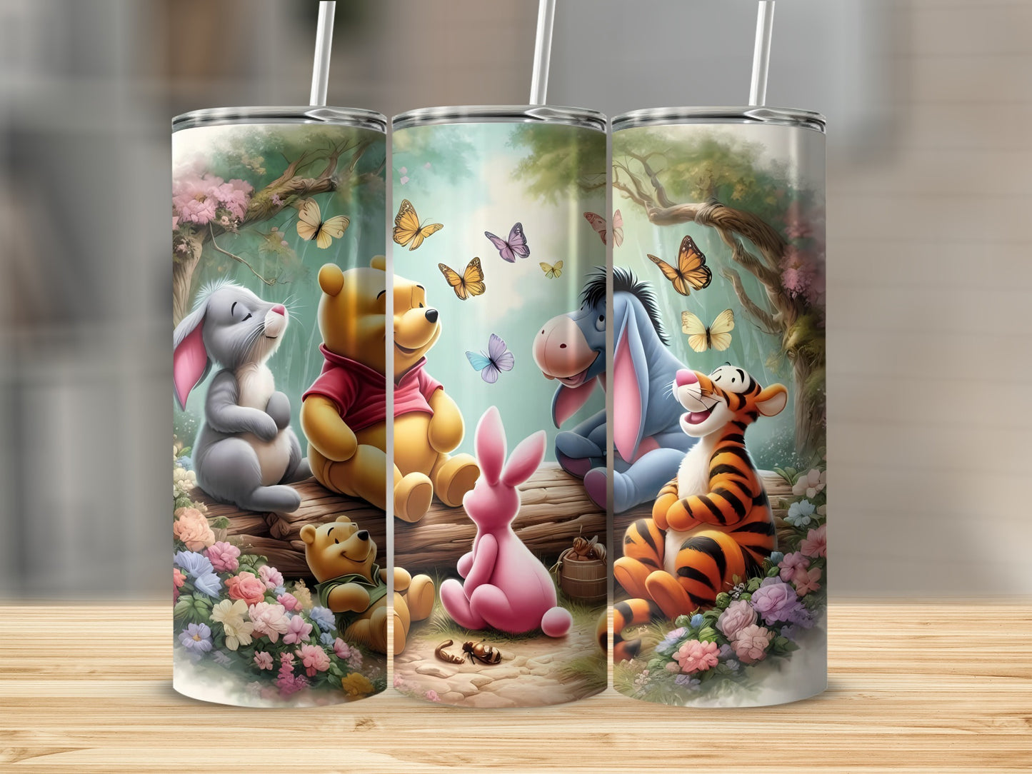 Winnie The Pooh Friends Butterflies Together Characters Tumblers