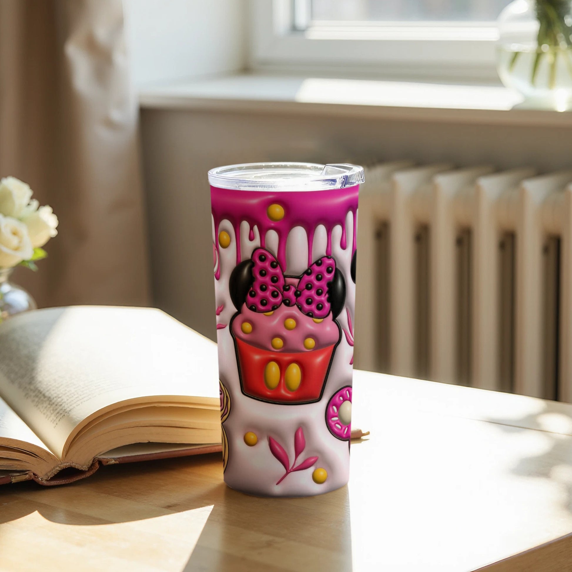 Cute Cupcake Design with Cartoon Ears Tumbler Product