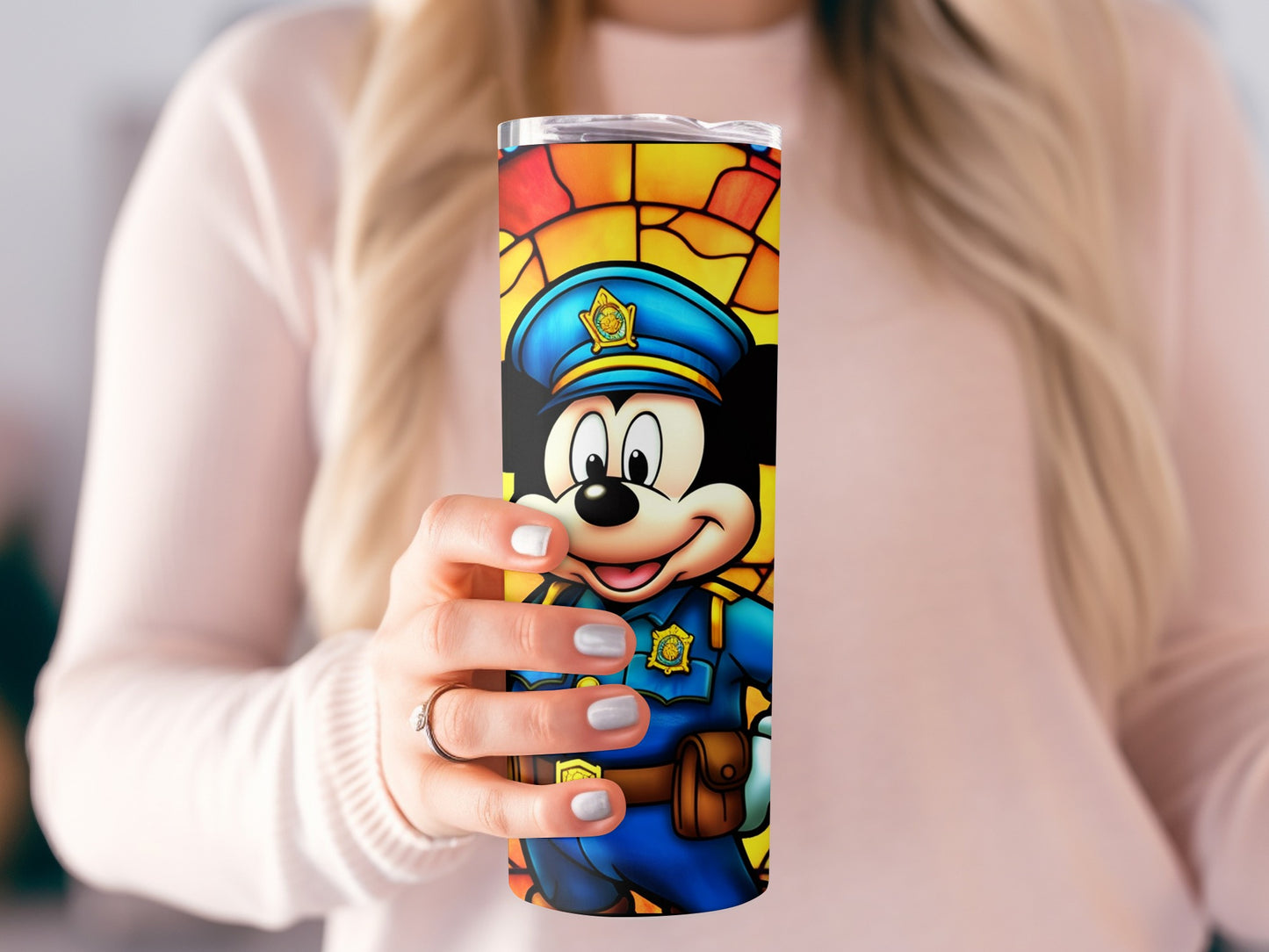 Cute Cartoon Police Officer Insulated Tumbler Cup