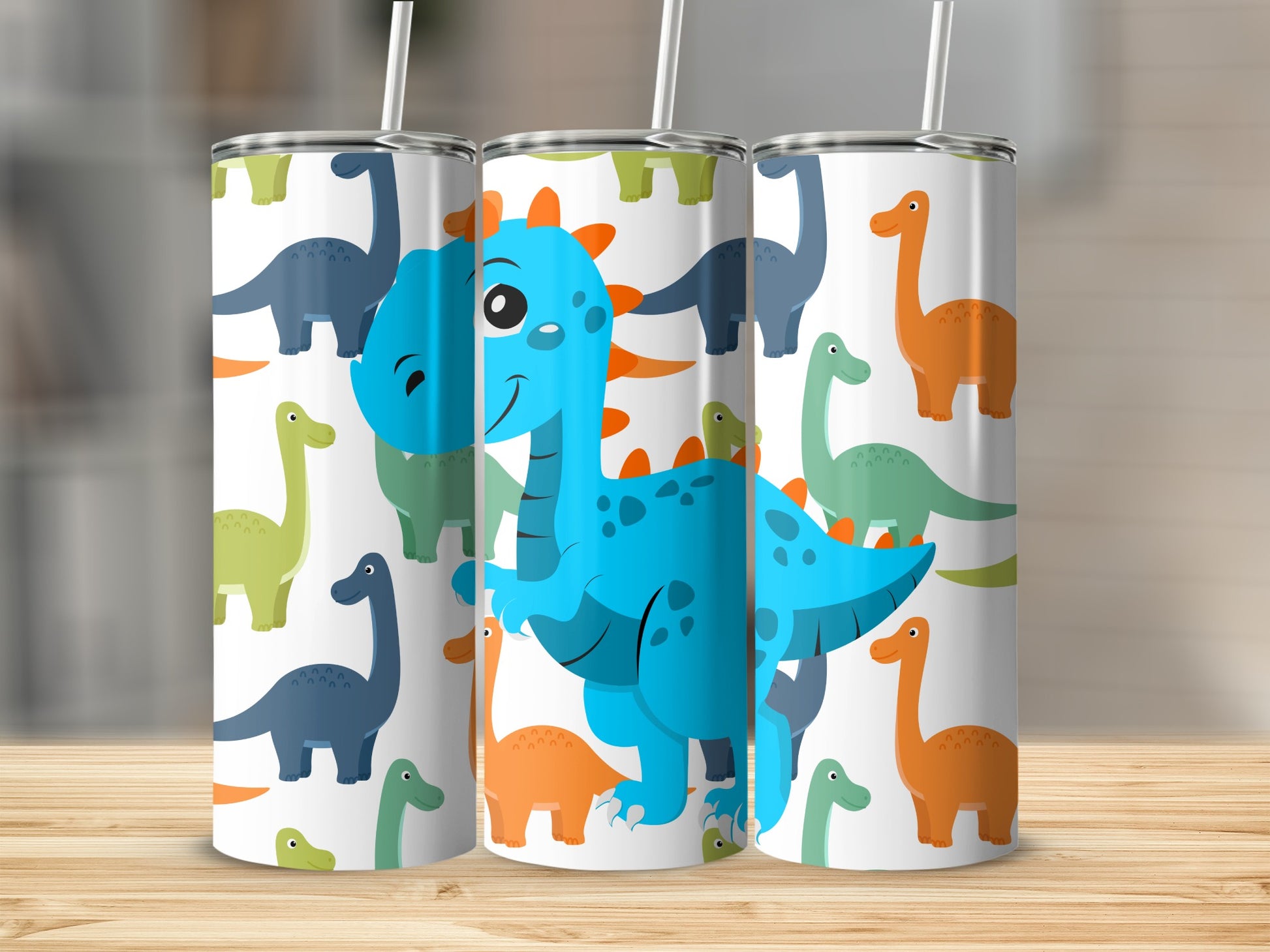 Cute Dinosaur Pattern Insulated Tumbler Cup for Kids