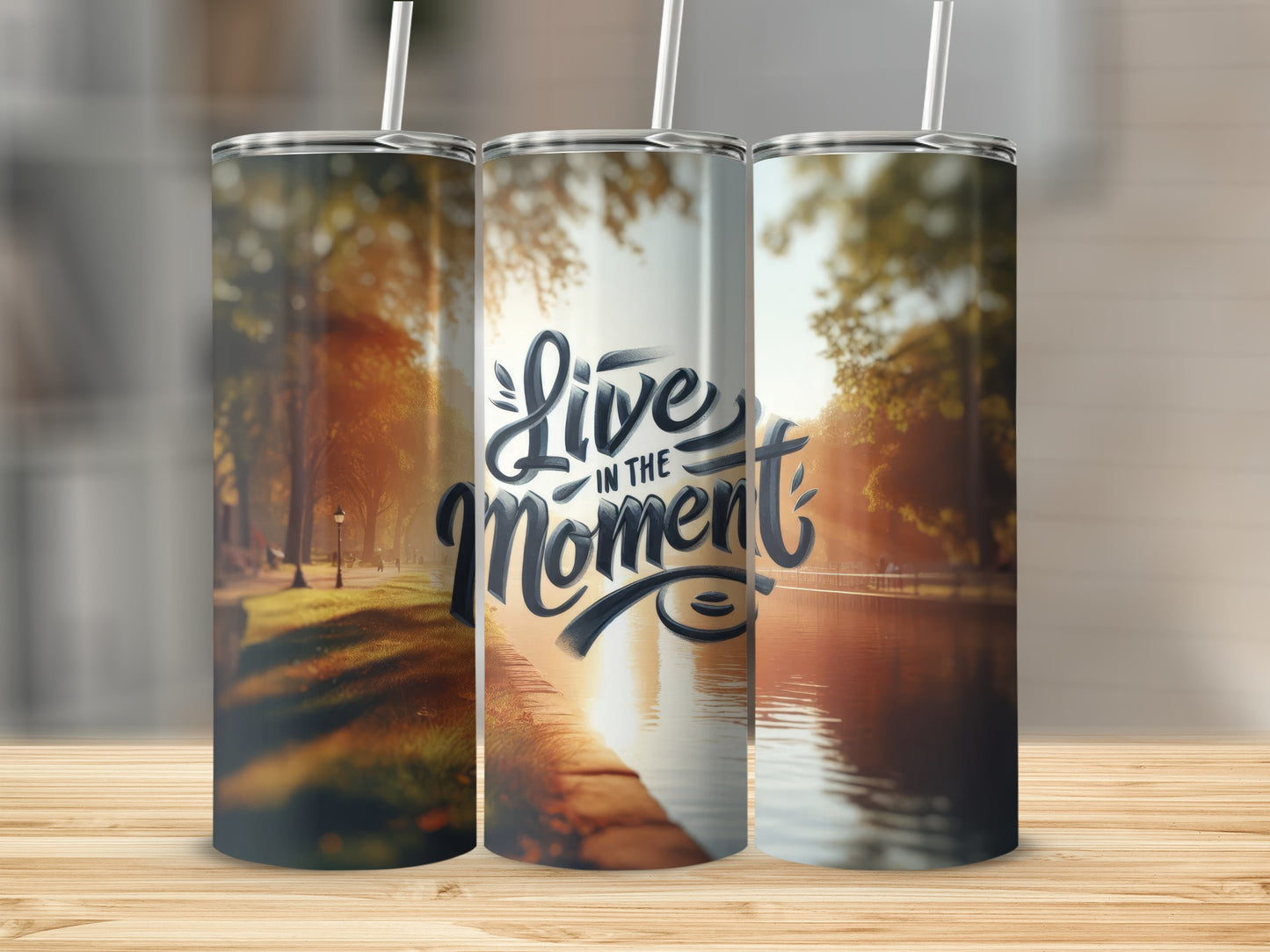Live in the Moment Scenic Tumbler with Straw