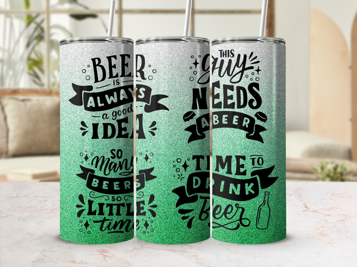 Funny Beer Drinking Quotes Tumblers Set for Beer Lovers