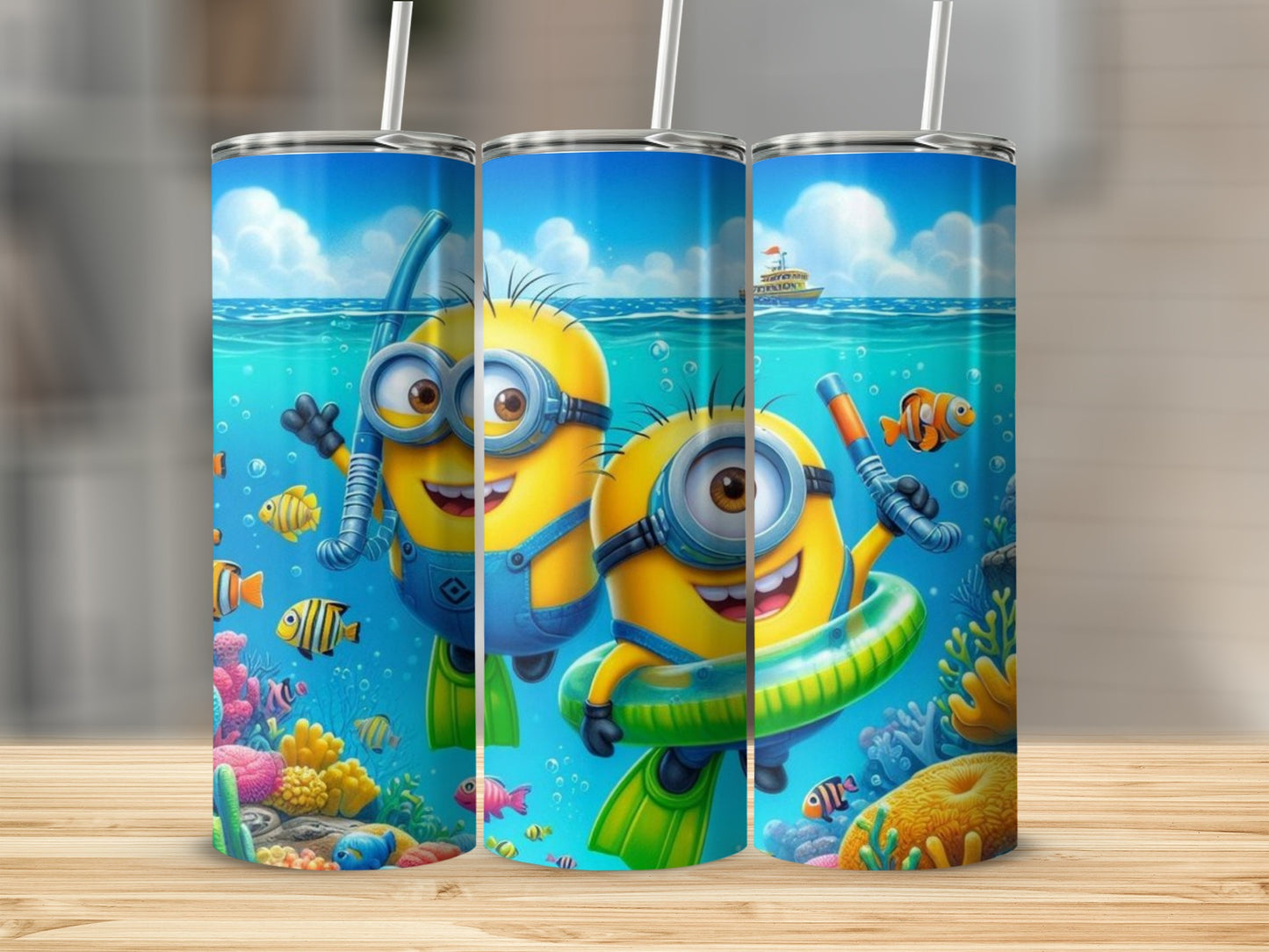 Underwater Minion Theme Insulated Tumbler Cup