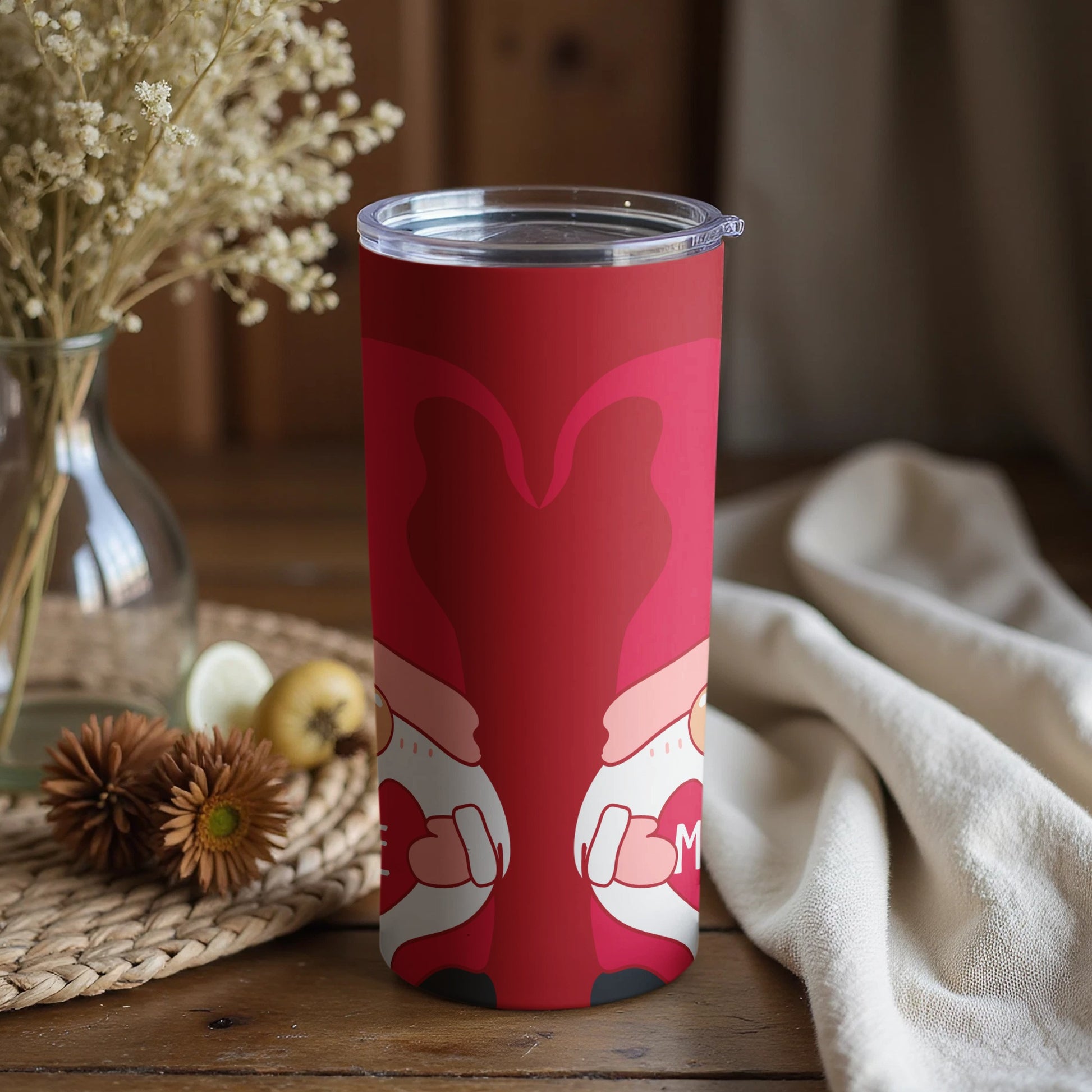 Cute Heart Shaped Gnome Valentine's Day Tumbler