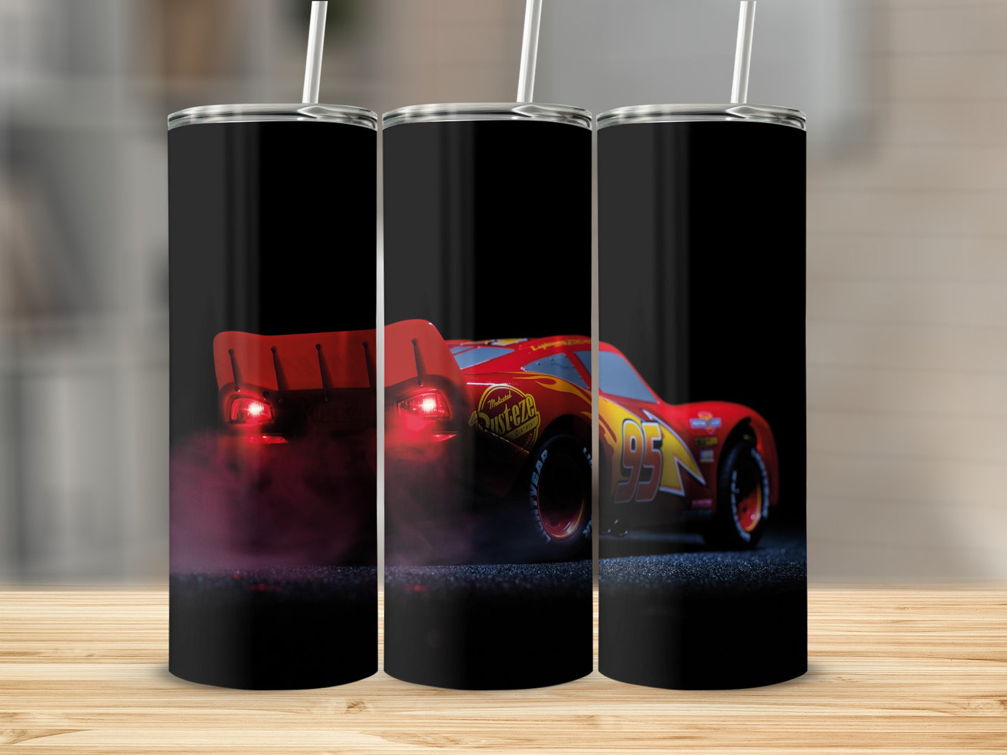 Lightning McQueen Racing Theme Stainless Steel Tumbler