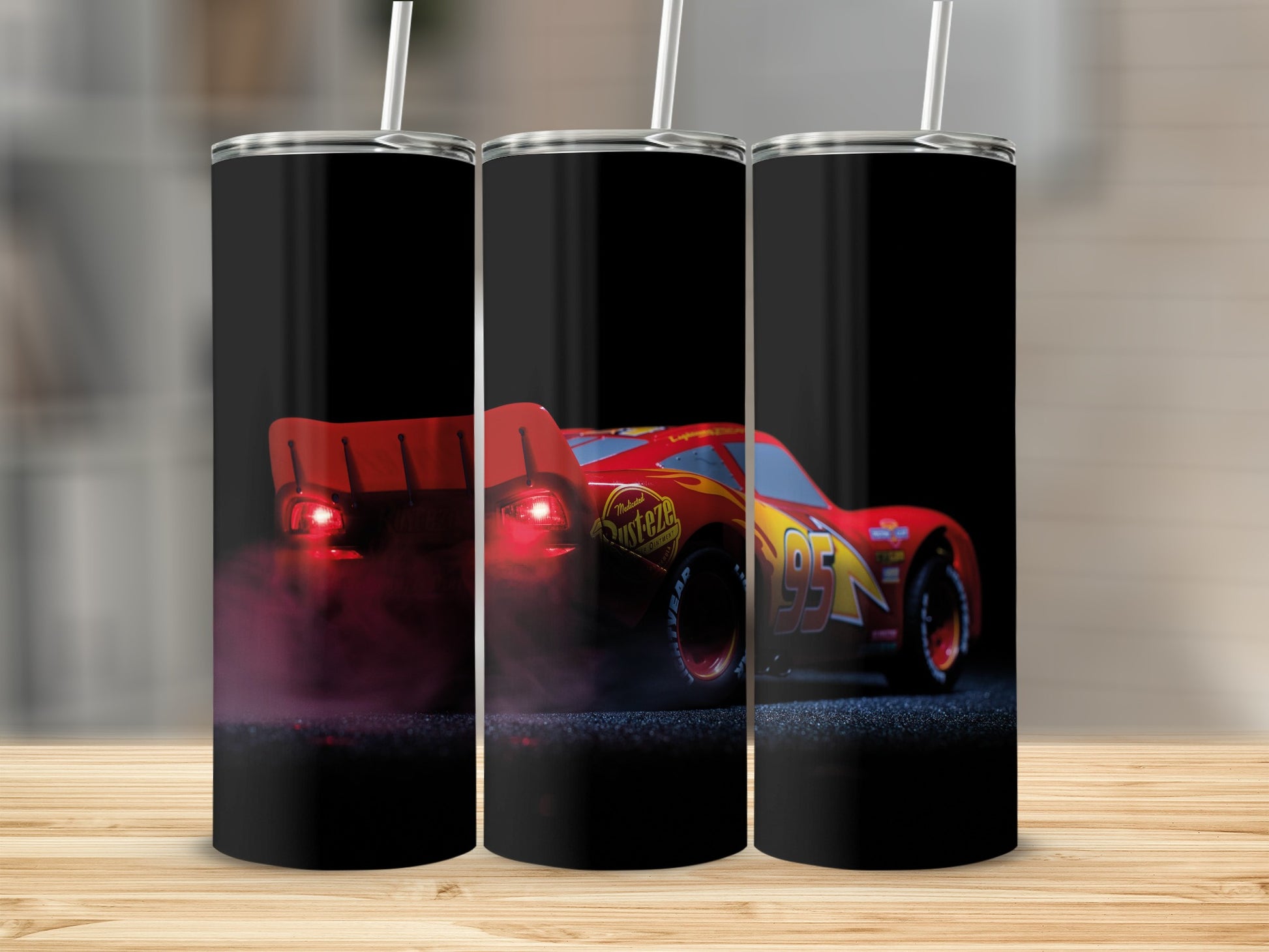 Lightning McQueen Racing Theme Stainless Steel Tumbler