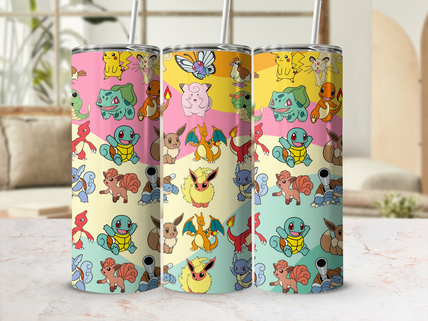 Colorful Anime Themed Reusable Drinking Tumbler
