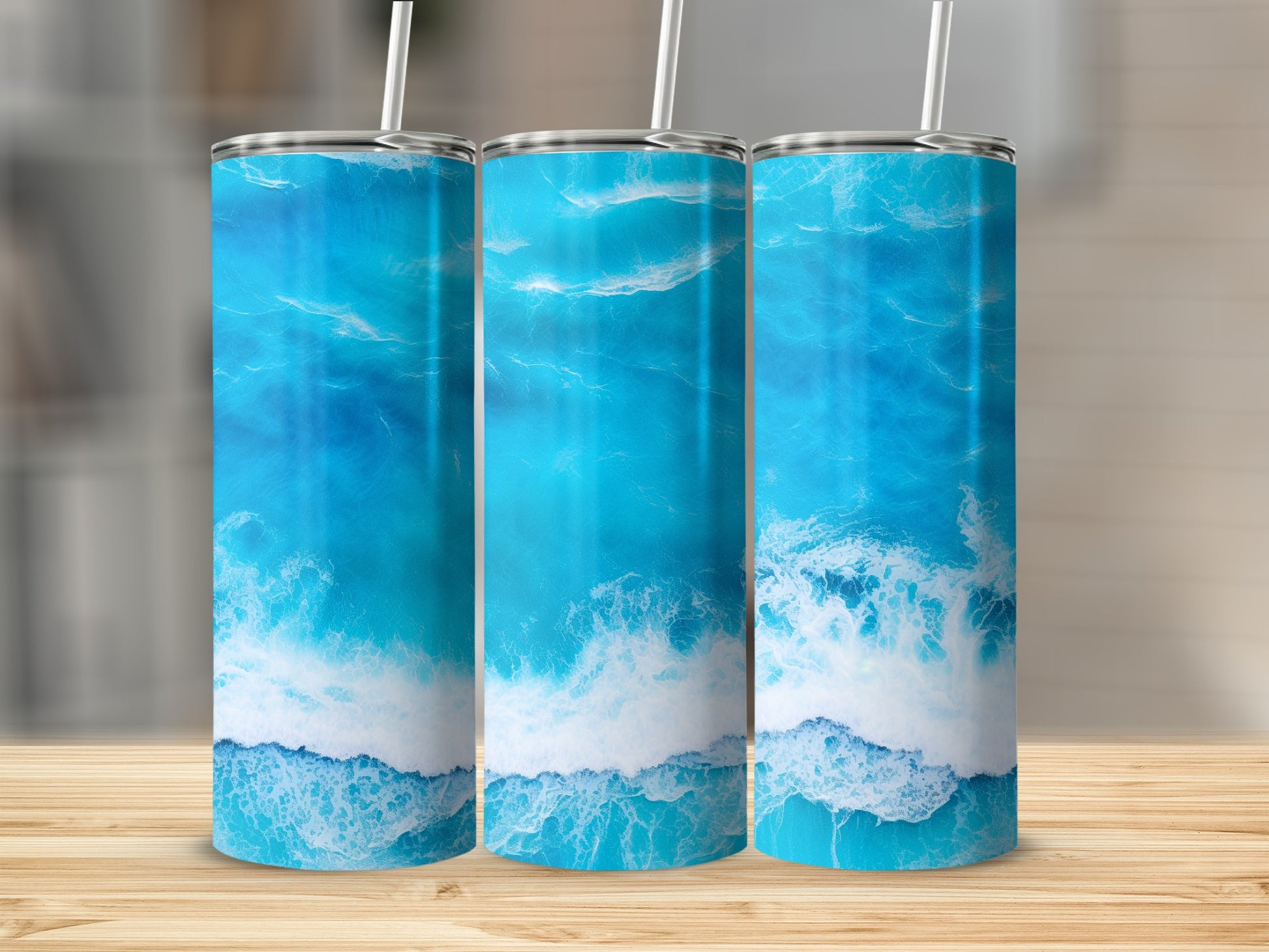 Ocean Wave Deep Blue Tumbler Design product type