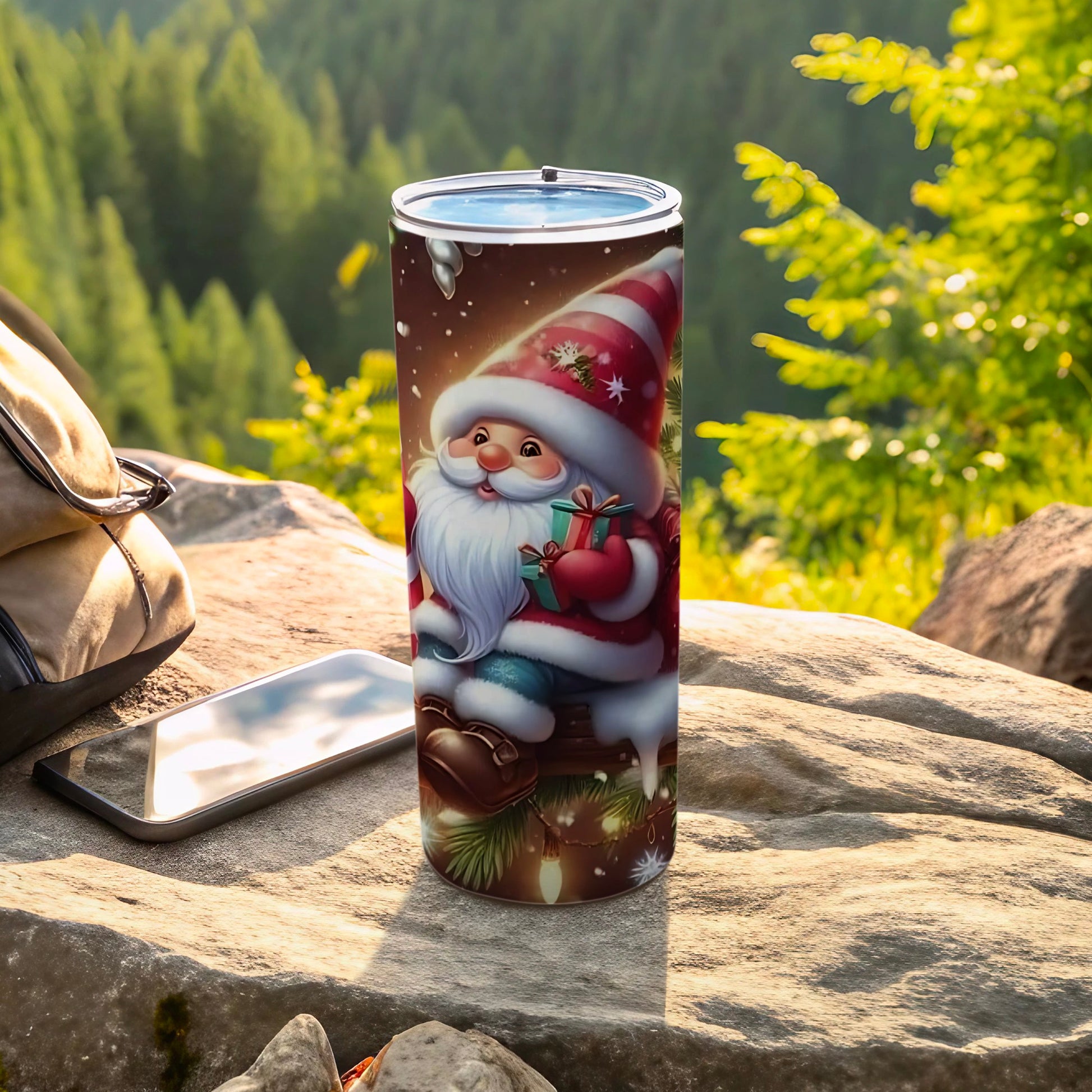 Festive Santa Claus Design Insulated Tumbler Cup