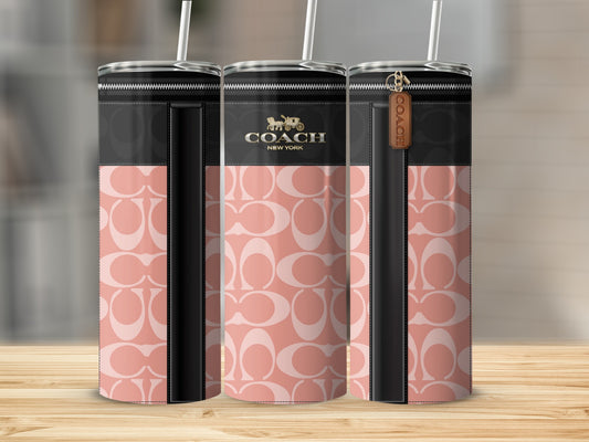 Chic Coach New York Branded Thermal Tumbler with Straw