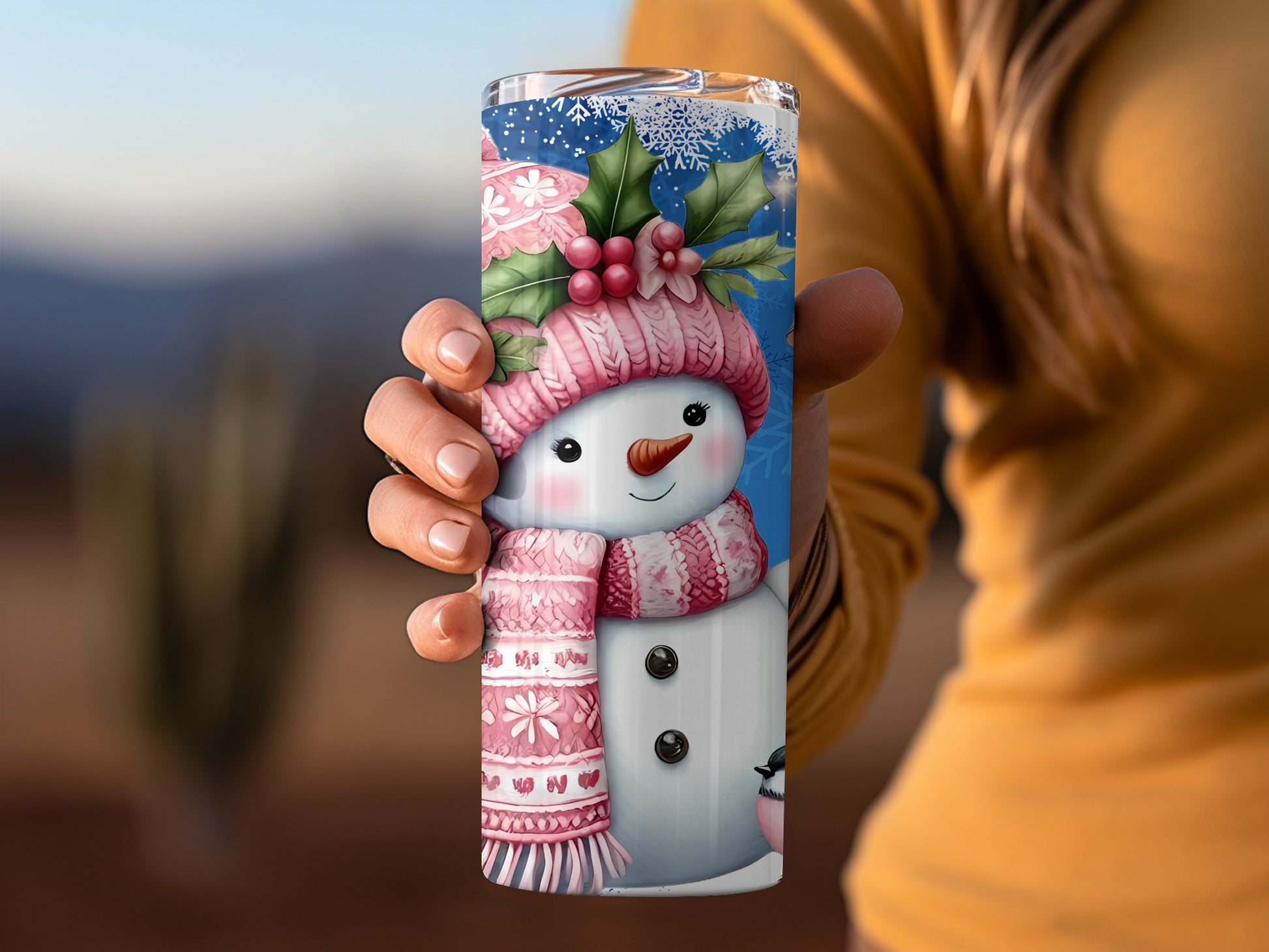 Cute Snowman Winter Holiday Themed Drinkware Product