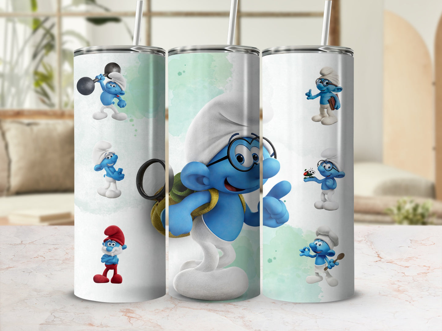 Cute Cartoon Character Print Stainless Steel Tumbler