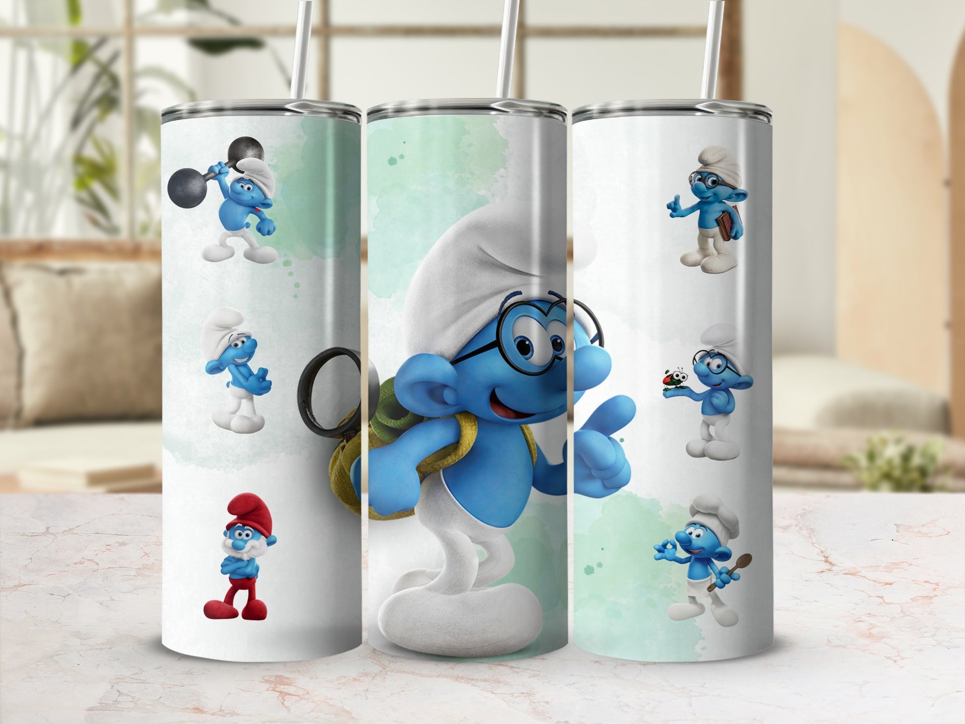 Cute Cartoon Character Print Stainless Steel Tumbler