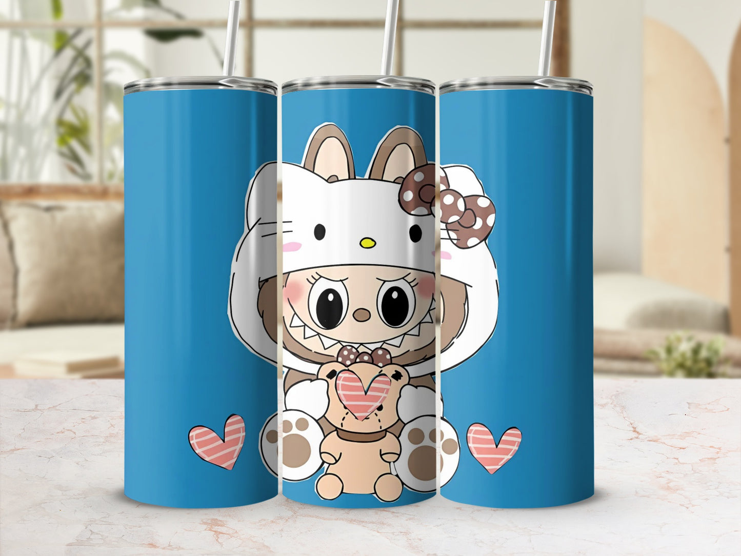 Adorable Cartoon Character with Heart Tumbler Product