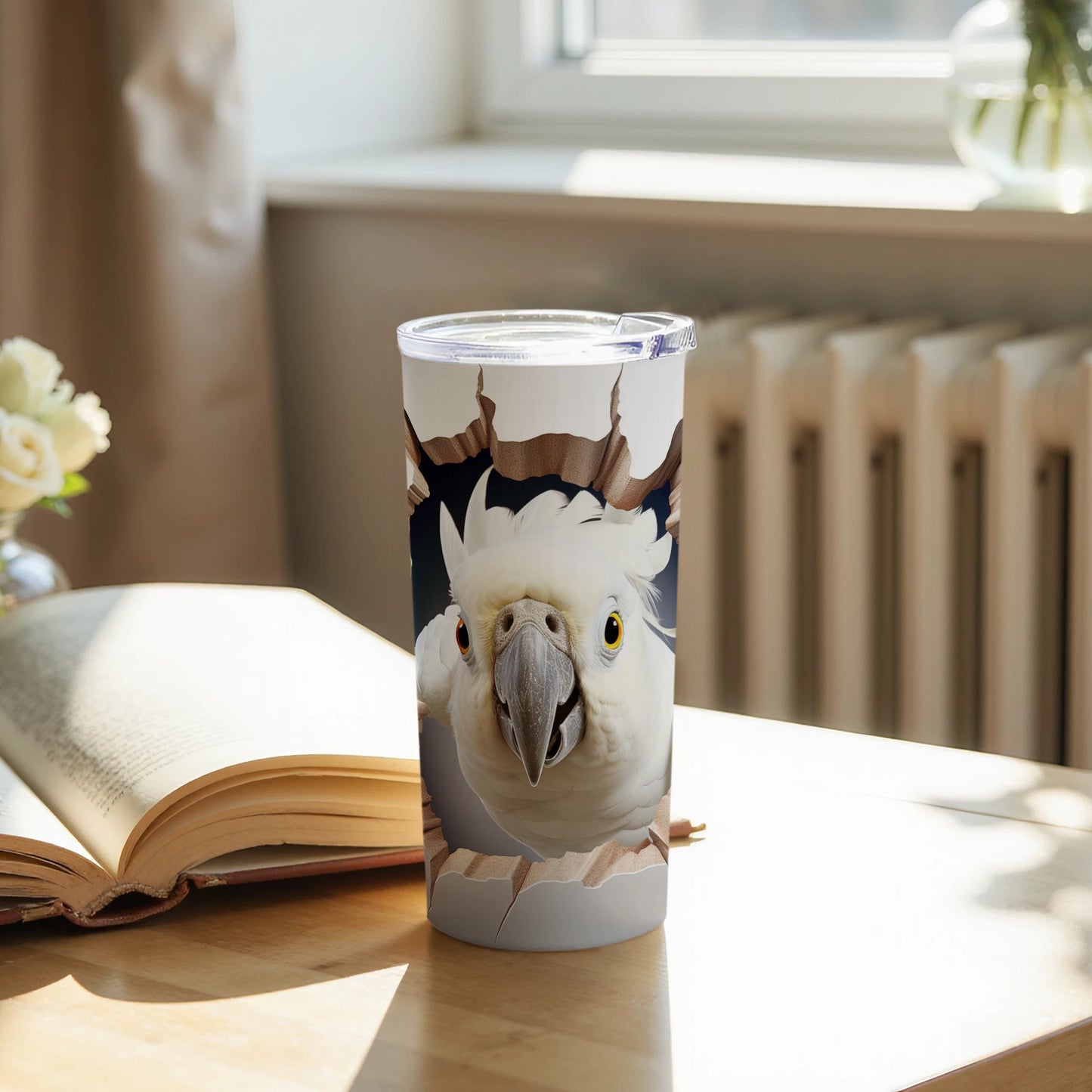 White Cockatoo Breaking Wall Design Tumbler product type
Cockatoo
Parrot
Bird
White Bird
Pet Lover
Tumbler
Travel Mug
Drinkware
Unique Design
Animal Art
Wall Break
Funny Bird
Cute Cockatoo
Gift Idea
Nature Theme
Wild Bird
Exotic Bird
Coffee Tumbler
Tea Tumbler
Insulated Cup