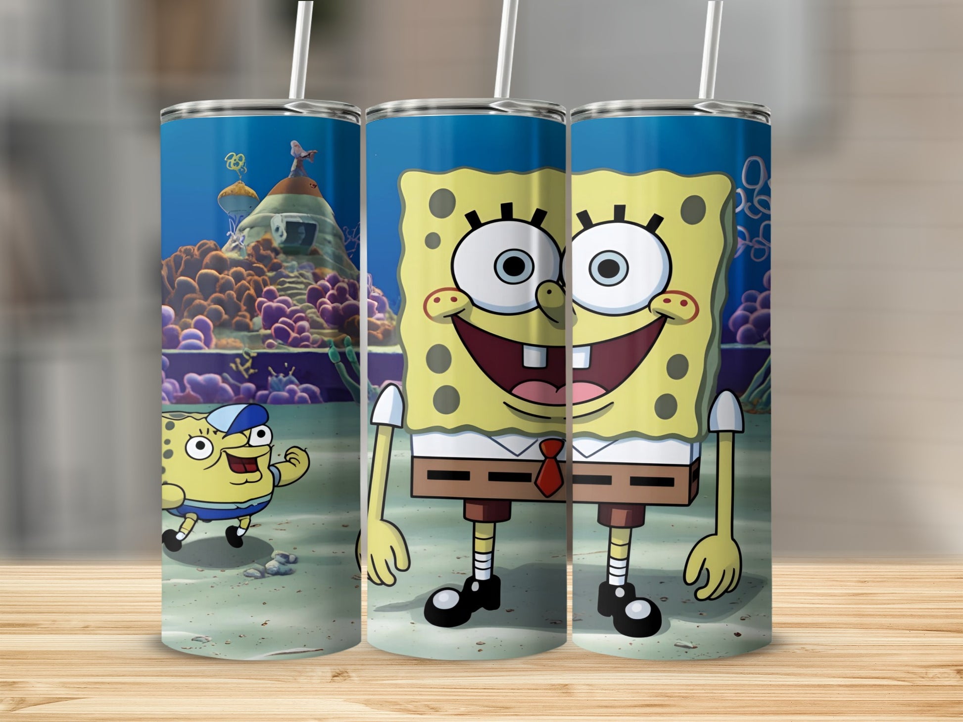SpongeBob SquarePants and Patrick Star on a sandy ocean floor.