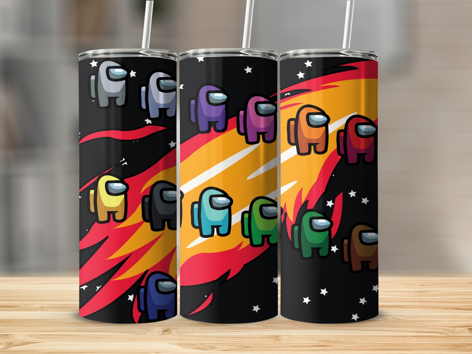 Colorful Space Astronaut Theme Tumbler Drinkware
