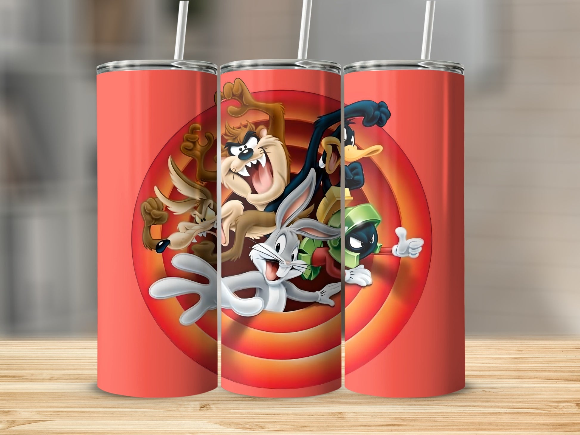 Looney Tunes Characters Tumbler with Straw Flask